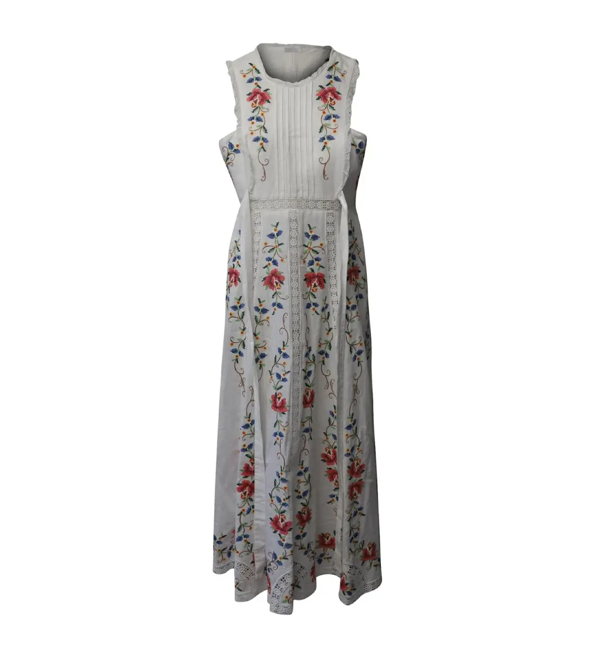 Zimmermann Laelia Cross Stitch Maxi Dress in White Floral Size 1/AU 10 - Image 2