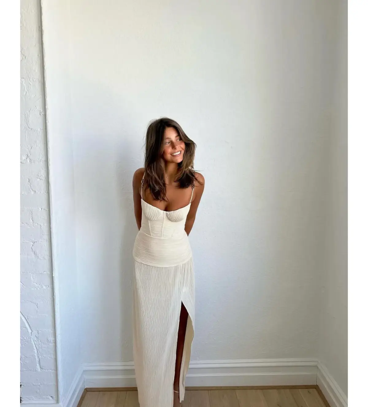 Manning Cartell Double Time Pleat Maxi Dress Nougat Size S/AU 8 - Image 4