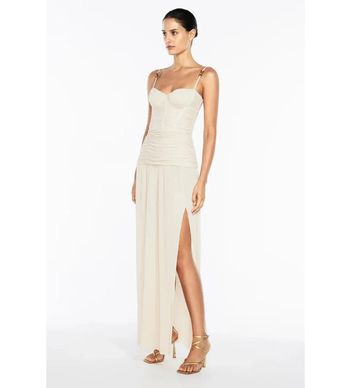 Manning Cartell Double Time Pleat Maxi Dress Nougat Size S/AU 8 - Image 6