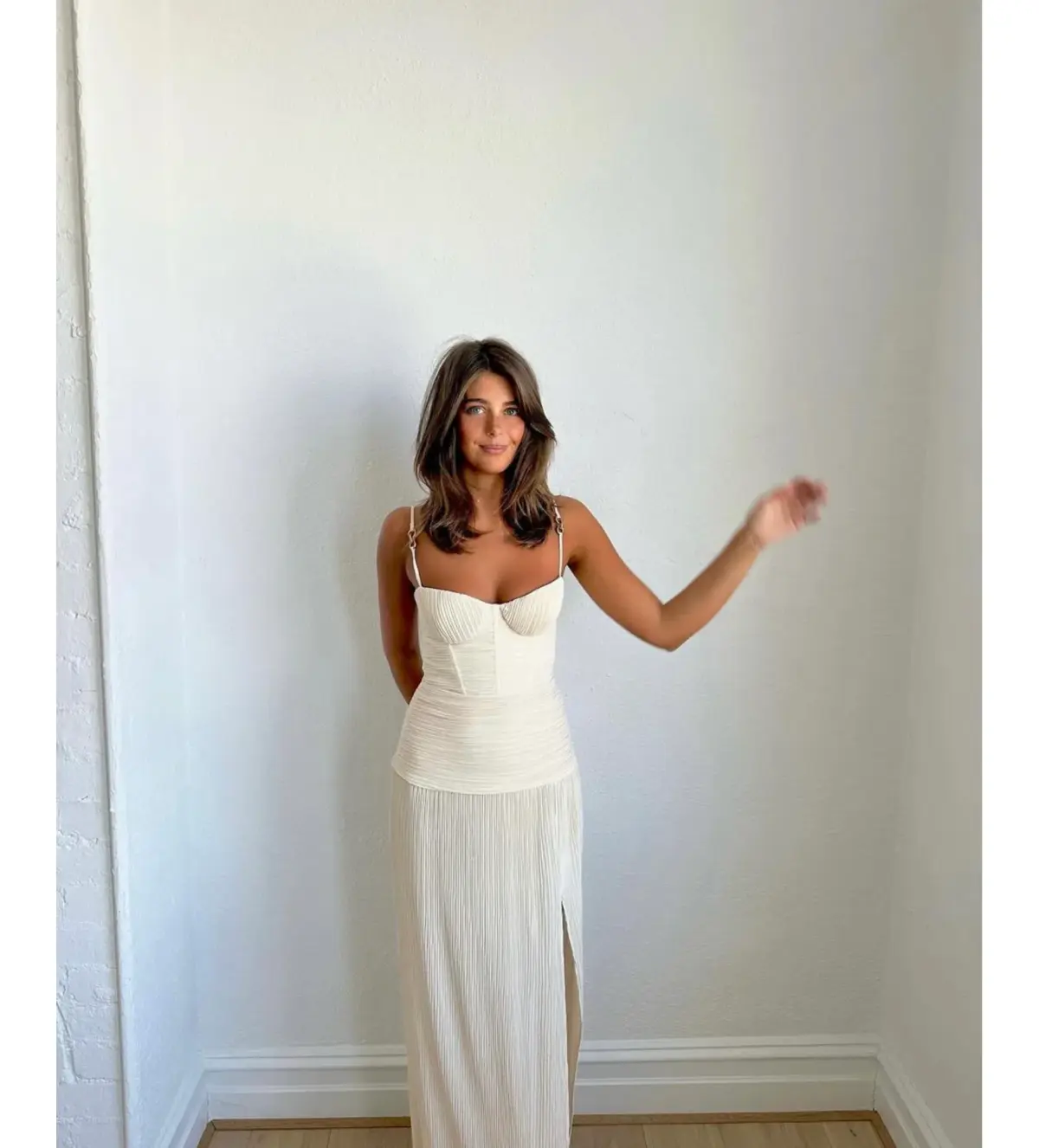 Manning Cartell Double Time Pleat Maxi Dress Nougat Size S/AU 8 - Image 3