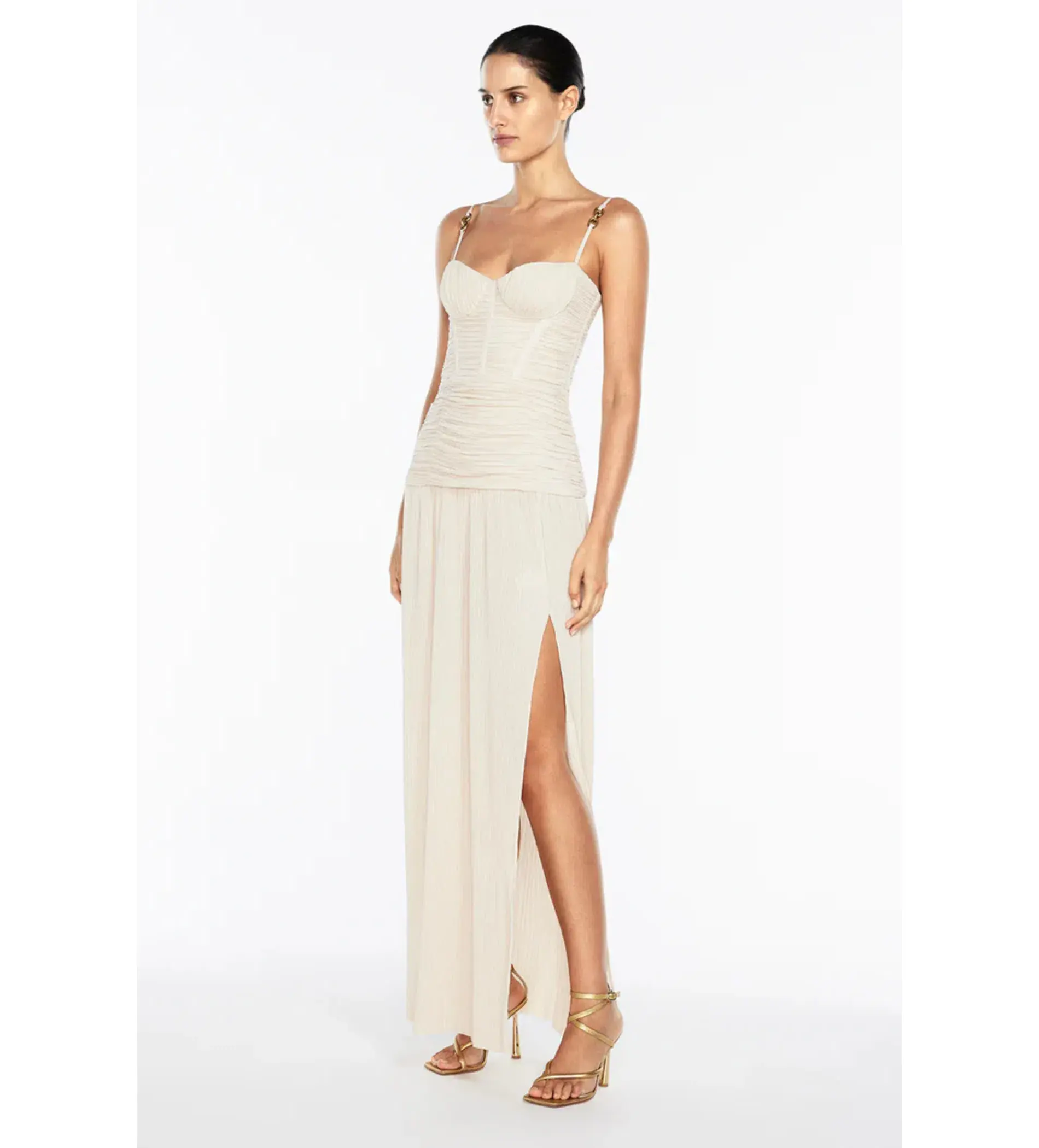 Manning Cartell Double Time Pleat Maxi Dress Nougat Size M/AU 10 - Image 6