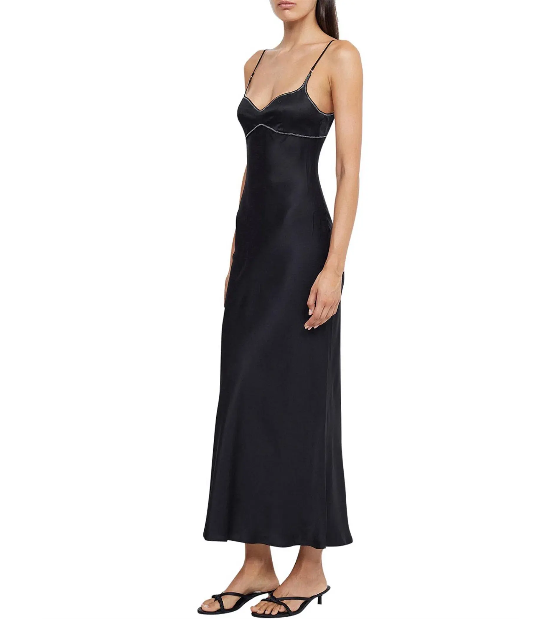 Bec & Bridge Emery Midi Dress Black/Ivory Size AU 8 - Image 2