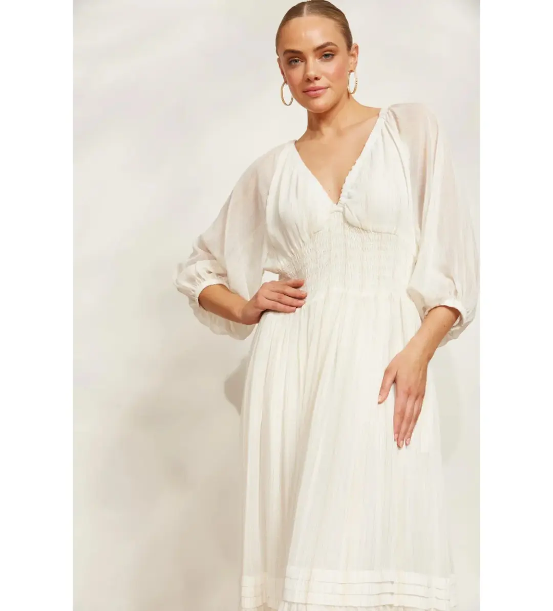 eb&ive Sereno Maxi Dress Pearl Size XL/AU 14 for rent on The Volte - main image