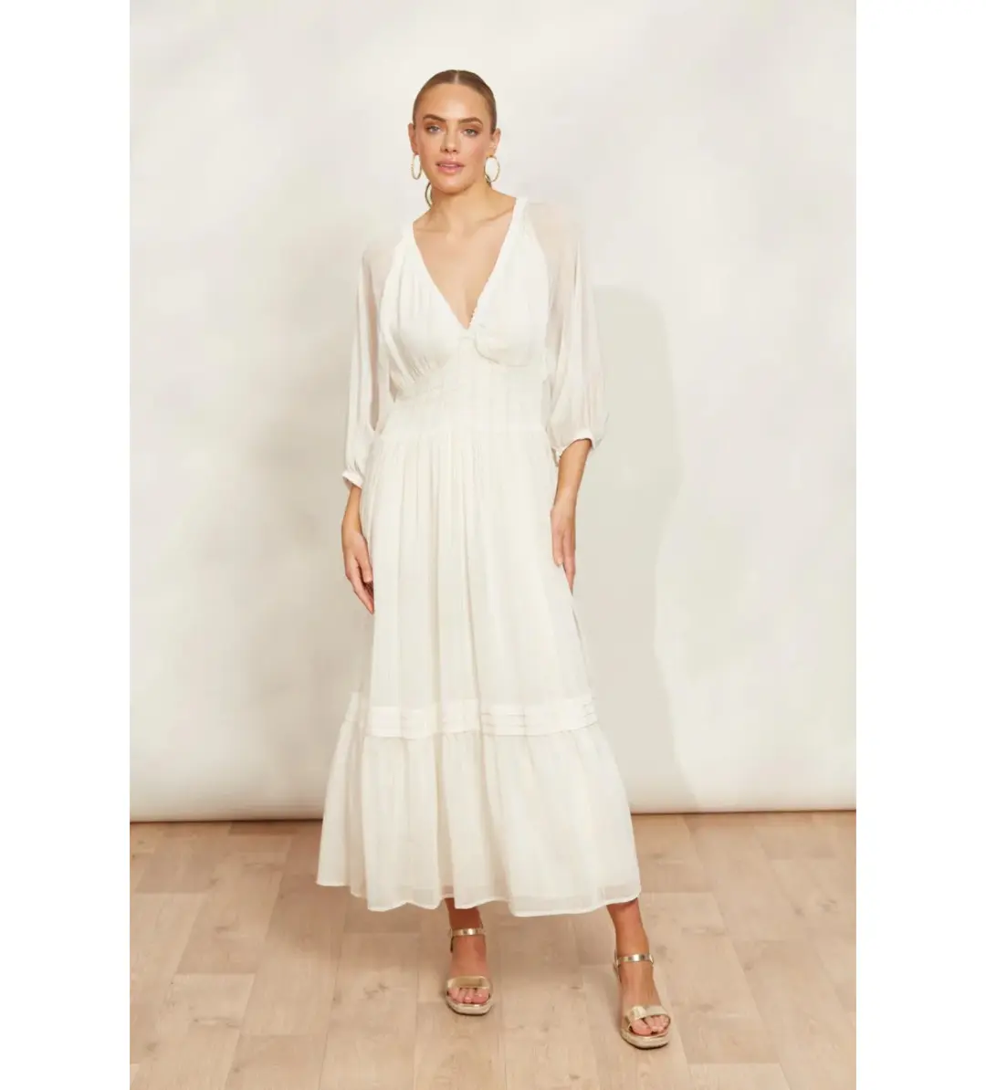 eb&ive Sereno Maxi Dress Pearl Size XL/AU 14 for rent on The Volte - main image