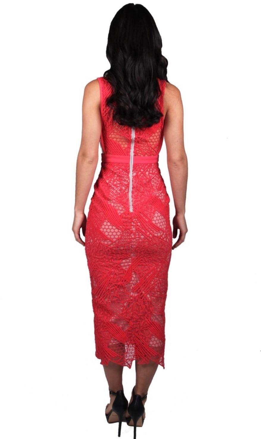 Manning Cartell Gallery Views Sheath Dress Scarlet Red Size 8 - Image 3