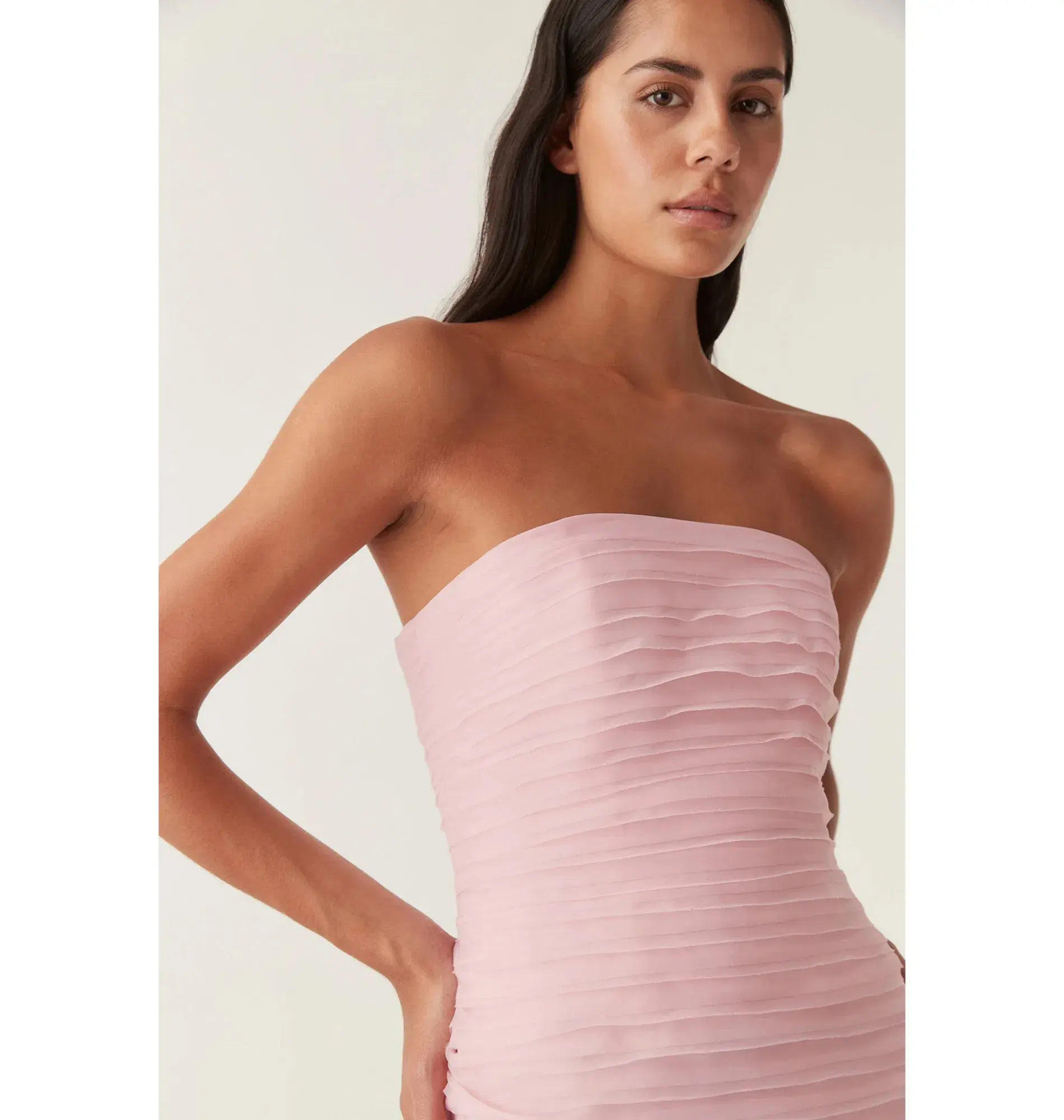 Aje Soundscape Maxi Dress Chalk Pink Size AU 6 - Image 2