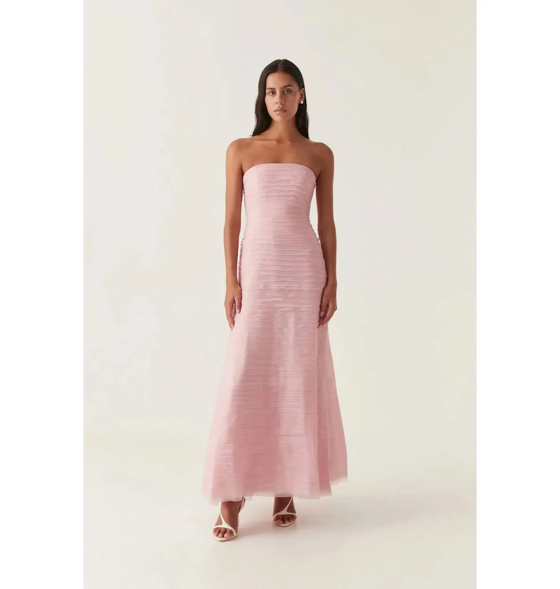 Aje Soundscape Maxi Dress Chalk Pink Size AU 6 - Image 1