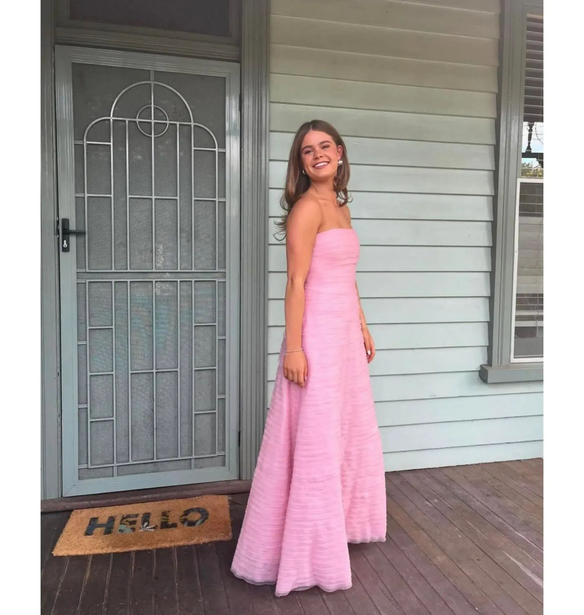 Aje Soundscape Maxi Dress Chalk Pink Size AU 6 - Image 4