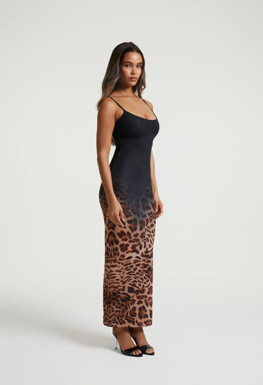 Sydney Lane Blair Sculpting Midi Dress Ombre Leopard Print Size AU 8 - Image 2