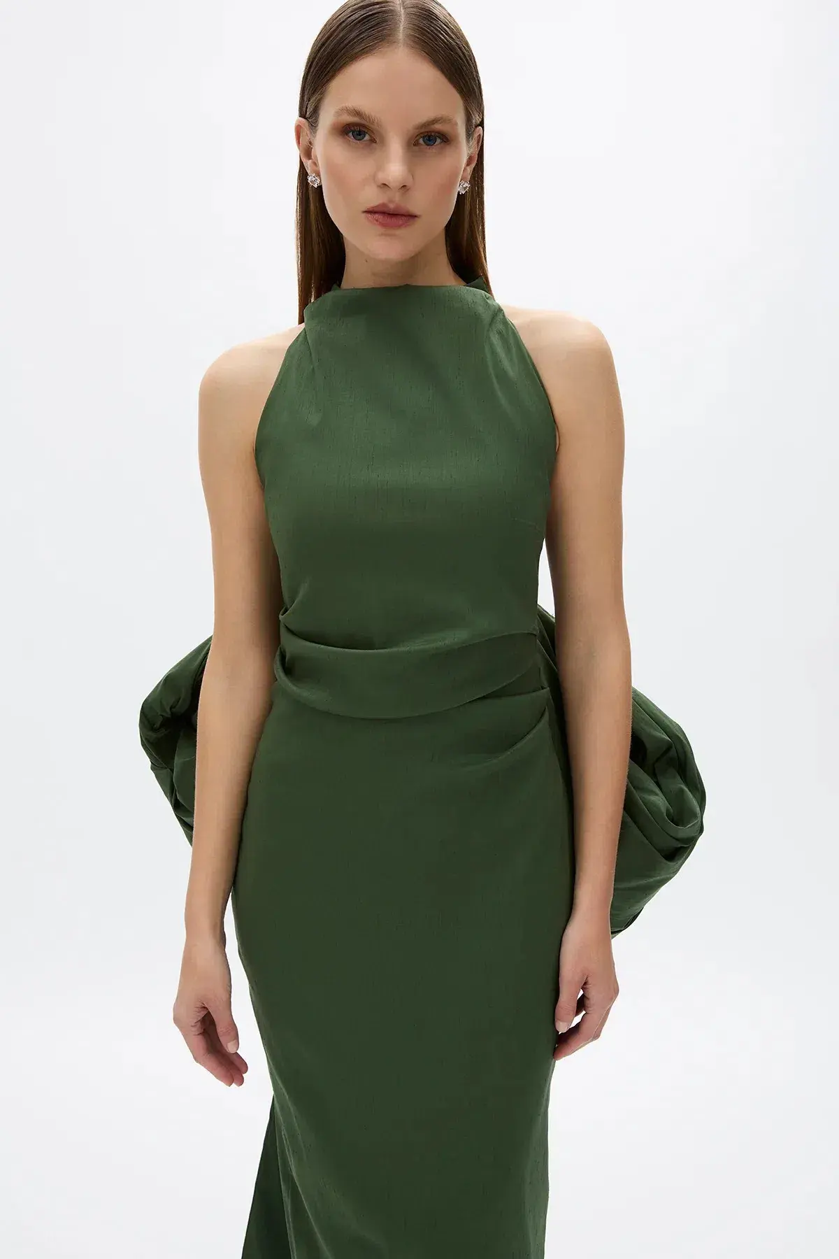 Rachel Gilbert Lottie Gown; Forest Green; size 12 - Image 6