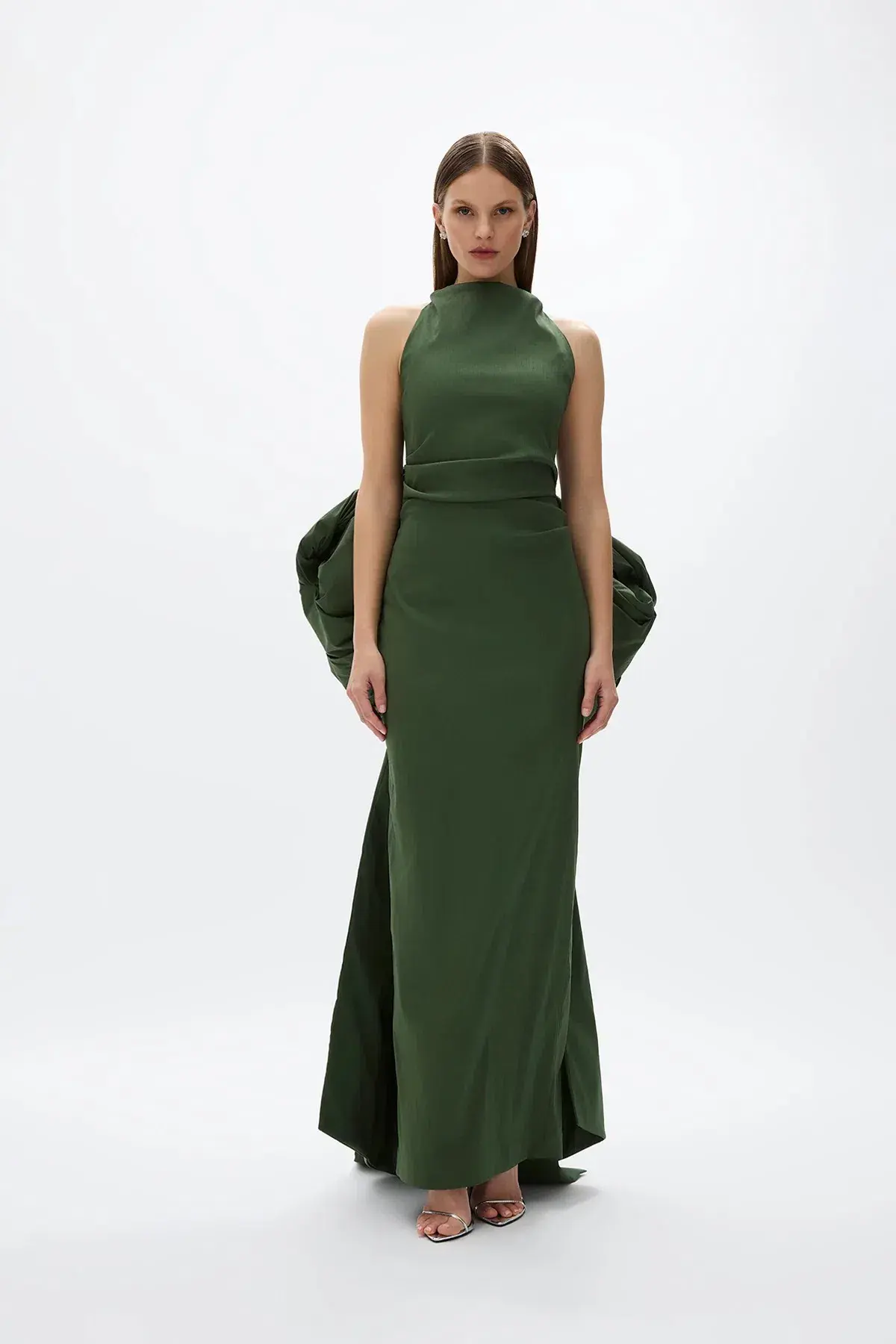 Rachel Gilbert Lottie Gown; Forest Green; size 12 - Image 1