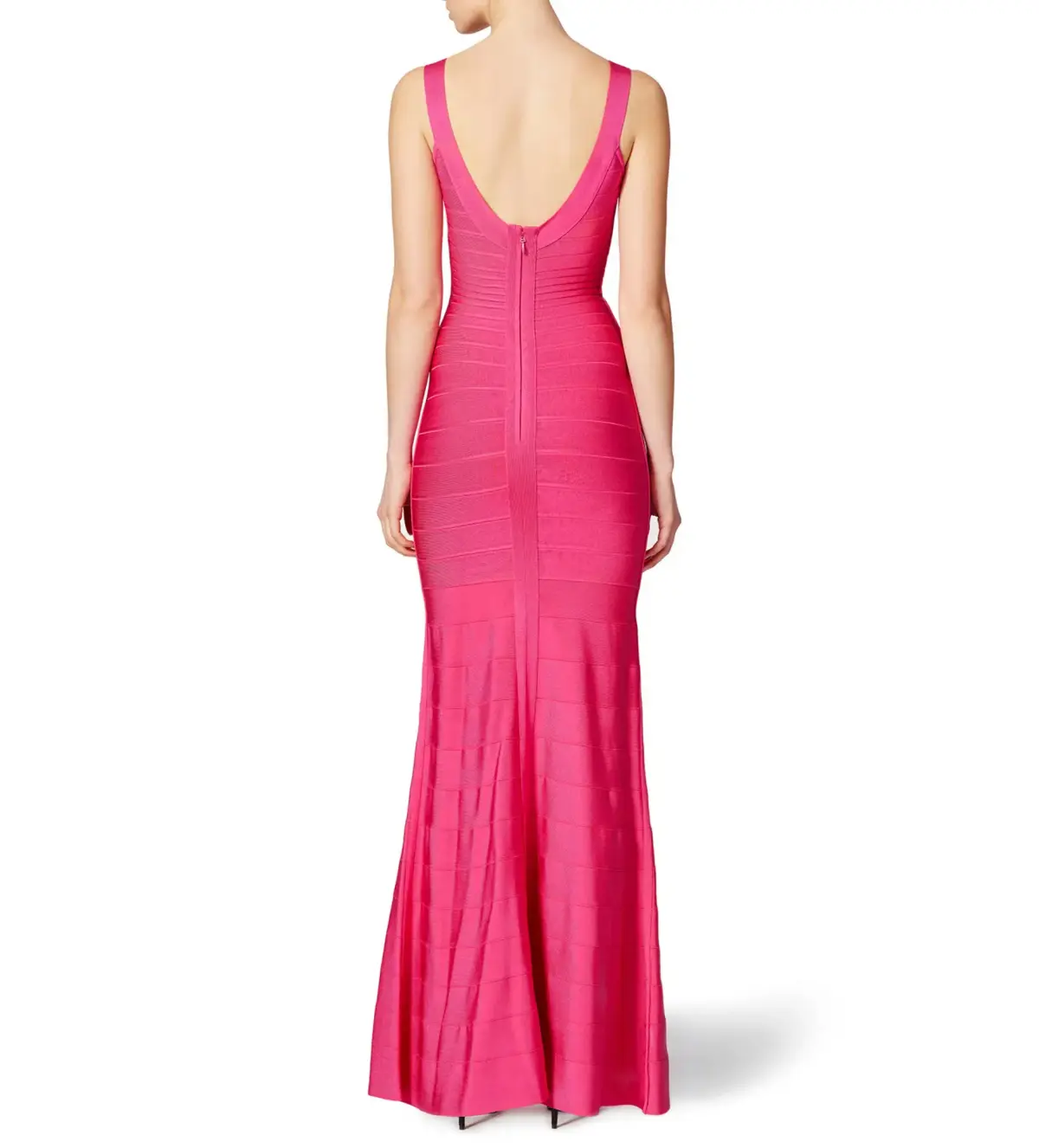 Herve Leger Pink Ellen Bandage Gown Size 10/S - Image 3