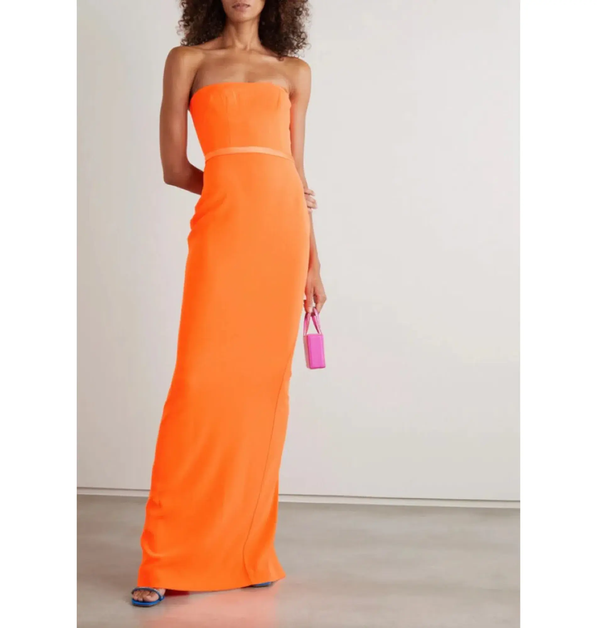 Alex Perry Cassidy Strapless Column Gown Orange Size 10 - Image 1