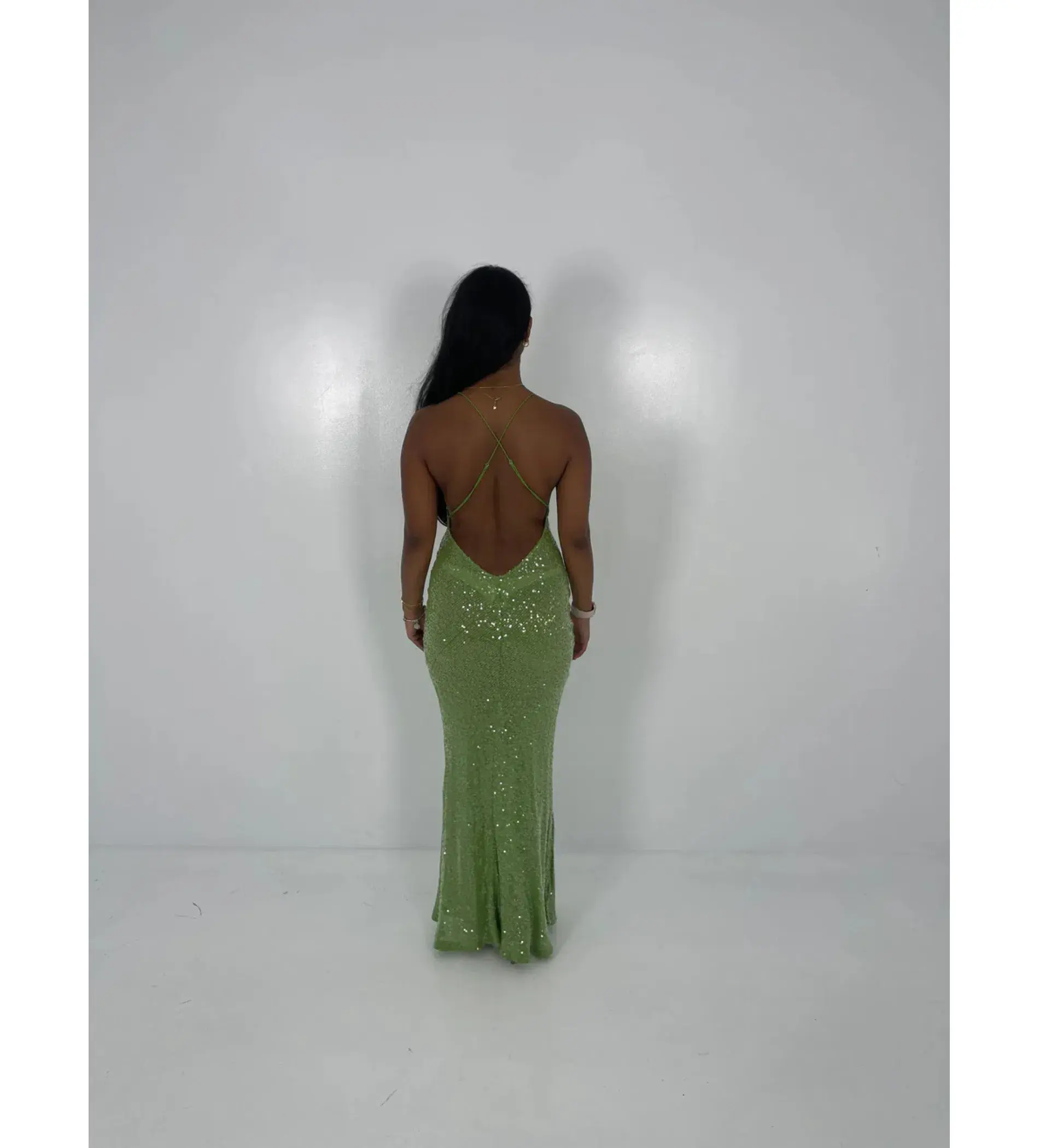 Rat & Boa Gaia Dress in Green Sequin Size XS / AU 6 - Image 2