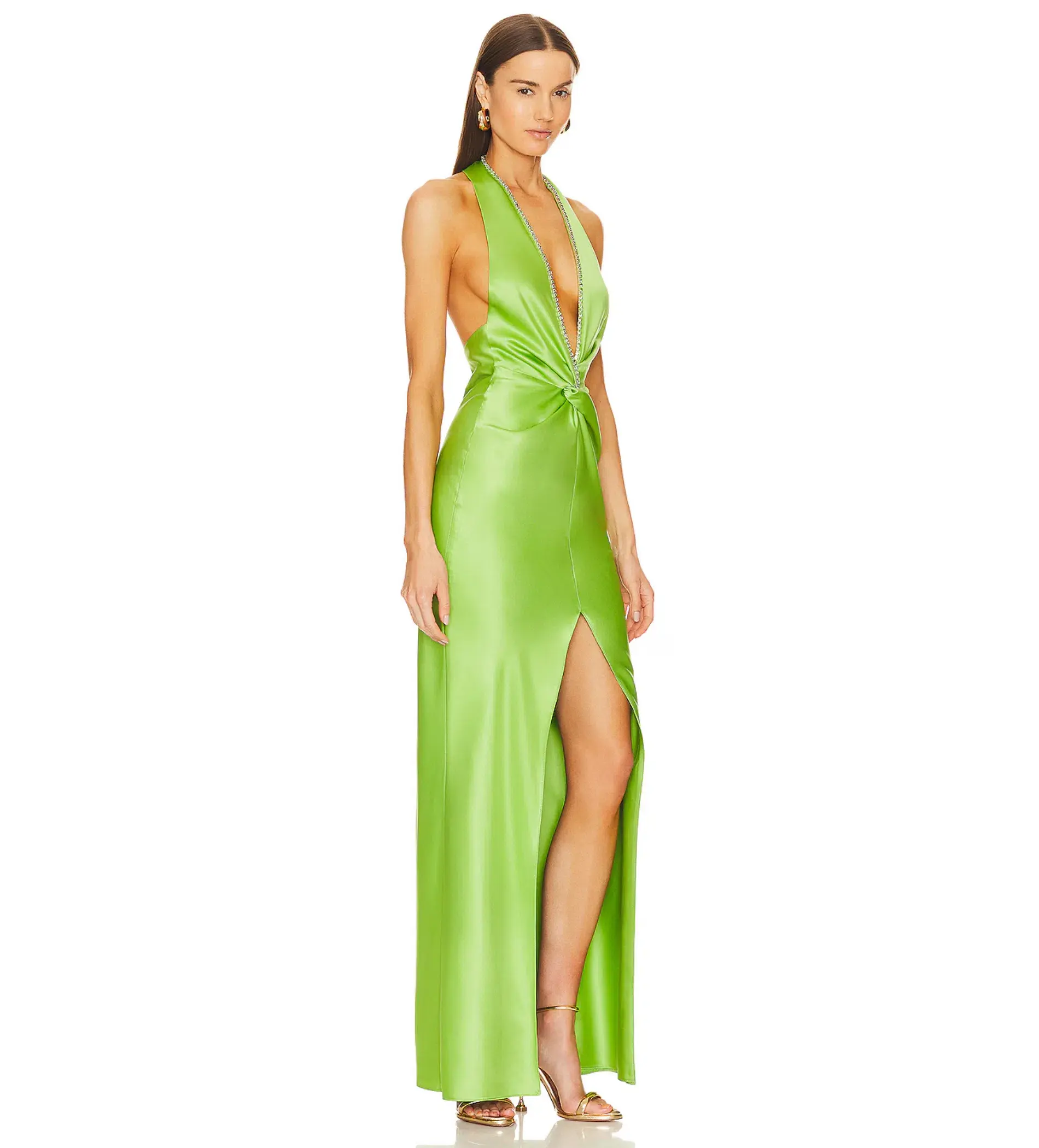 Khanums X Revolve Halter Gown in Pear Green Size XS / AU 4 - Image 2