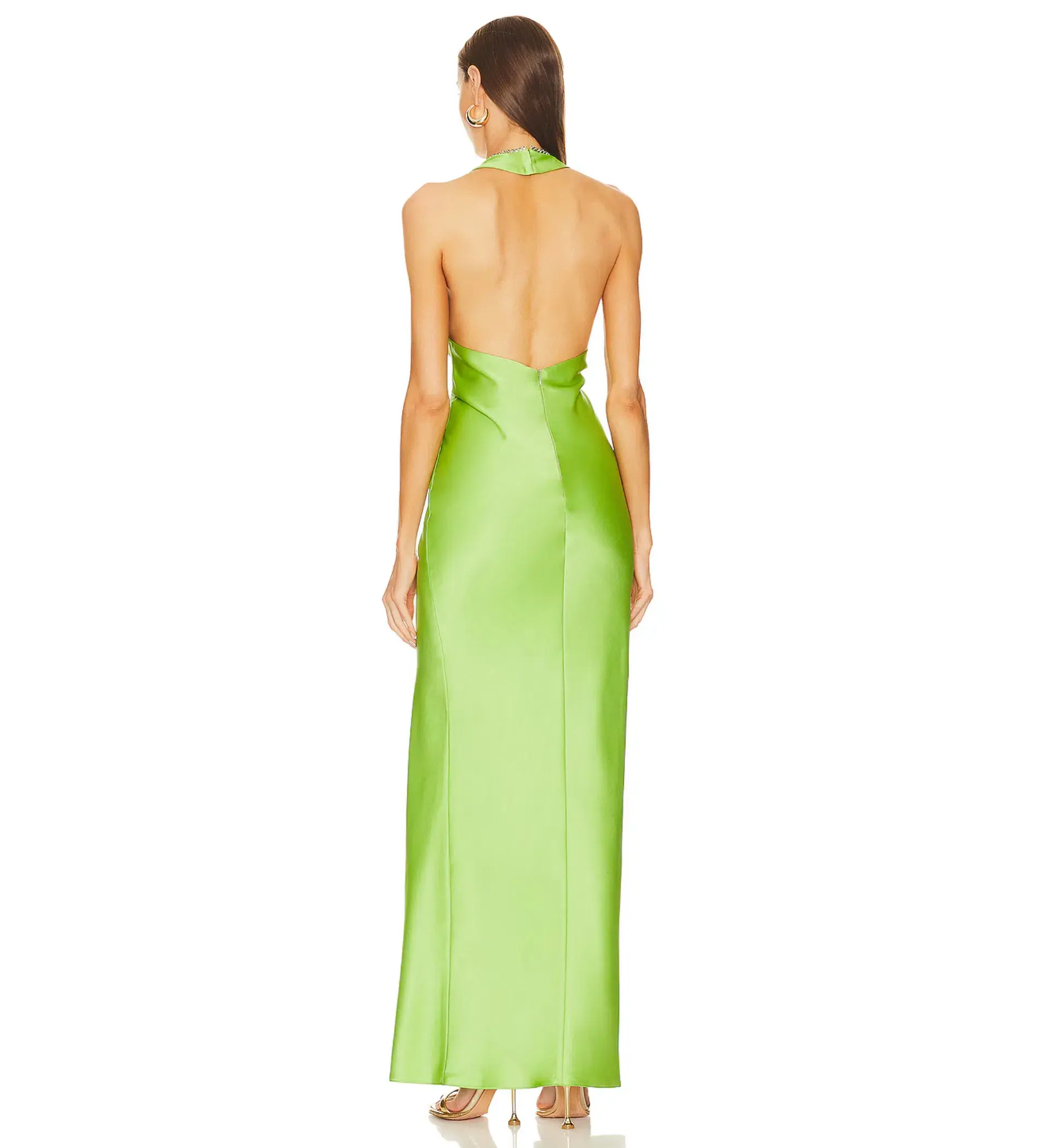 Khanums X Revolve Halter Gown in Pear Green Size M / AU 10 - Image 3