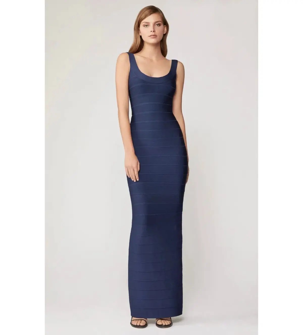 Herve Leger Round Neck Gown in Navy Size XS / AU 6 - Image 1