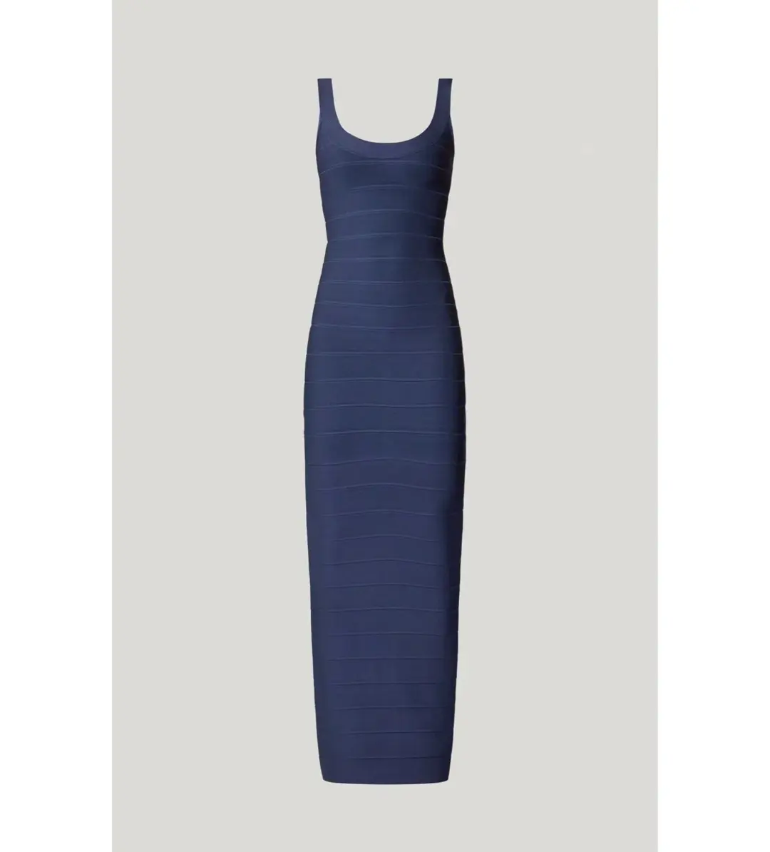 Herve Leger Round Neck Gown in Navy Size XS / AU 6 for rent on The Volte - main image