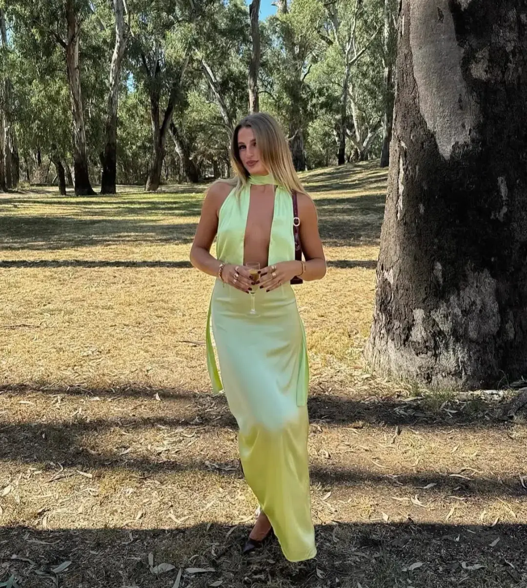 Amaia The Label Piper Dress Melon Green XS  for rent on The Volte - main image