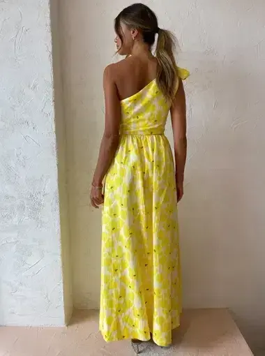 BY NICOLA CANARY BLOSSOM MAXI LINEN DRESS | Size AU 8  - Image 6