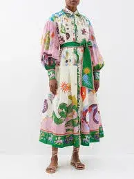 Alemais Seekers Shirtdress In Multi Size 10 - Image 2