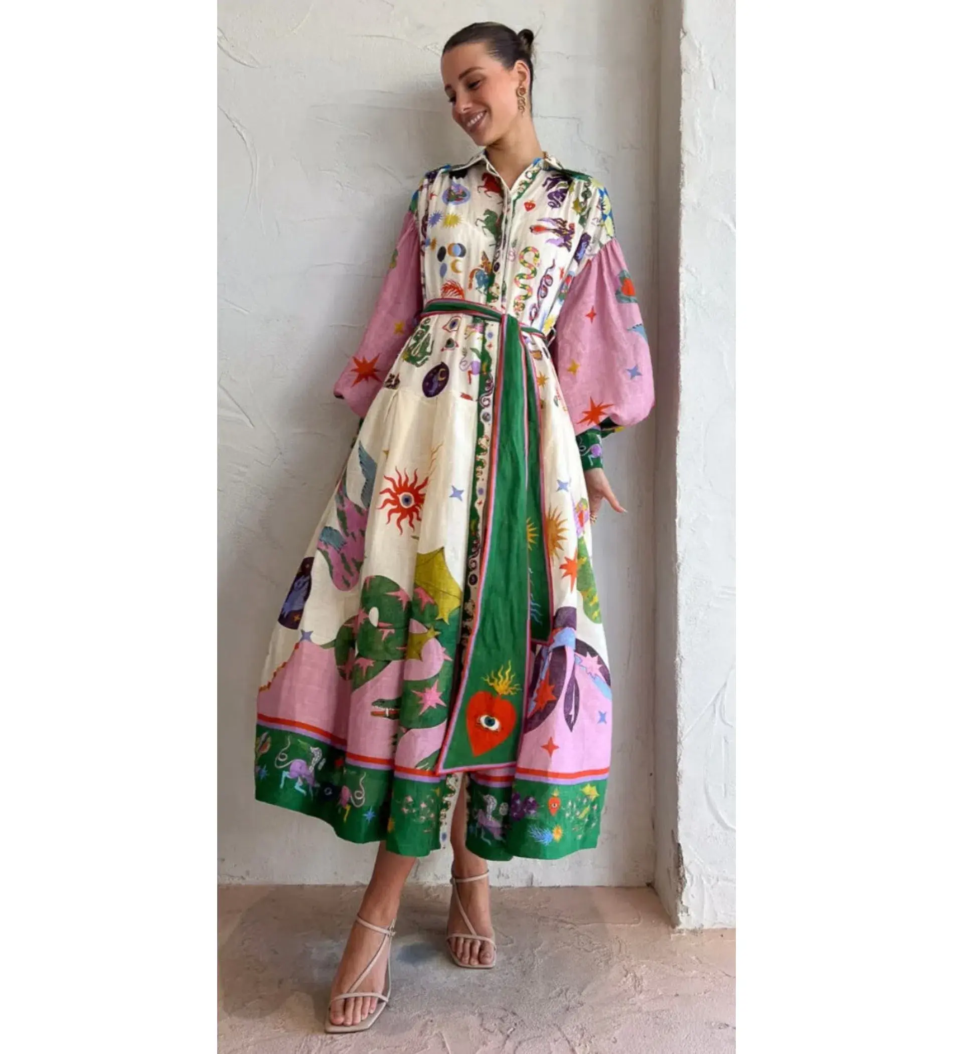 Alemais Seekers Shirtdress In Multi Size 10 - Image 1