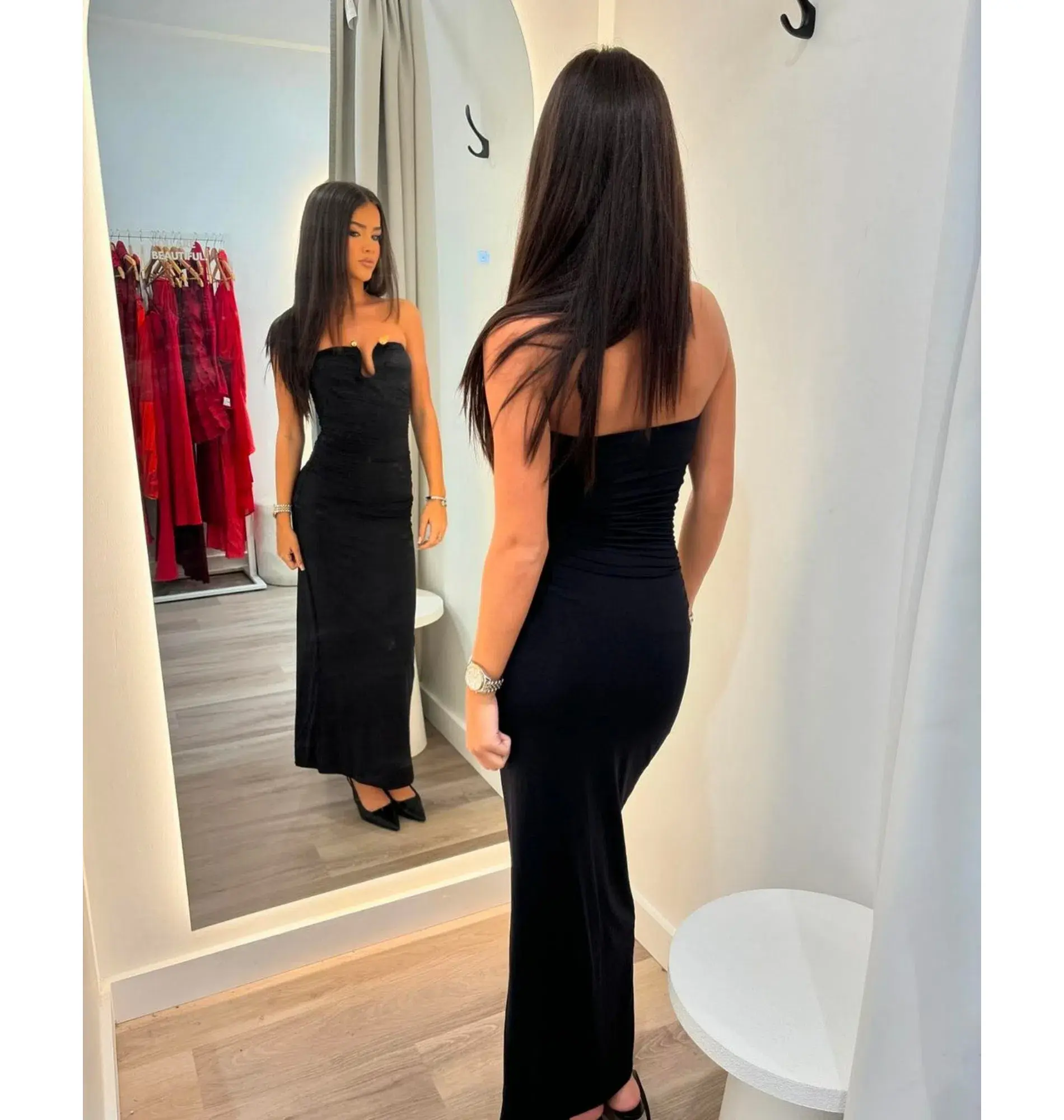 Kookai Tayla Trim Maxi Dress Black Size AU 6 - Image 4
