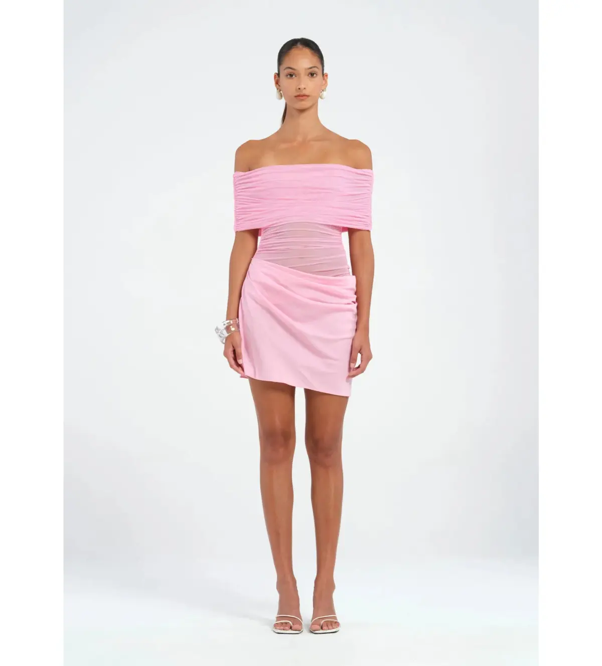 Benni Nico Off-Shoulder Mini Dress Bubblegum Pink Size 6 - Image 1
