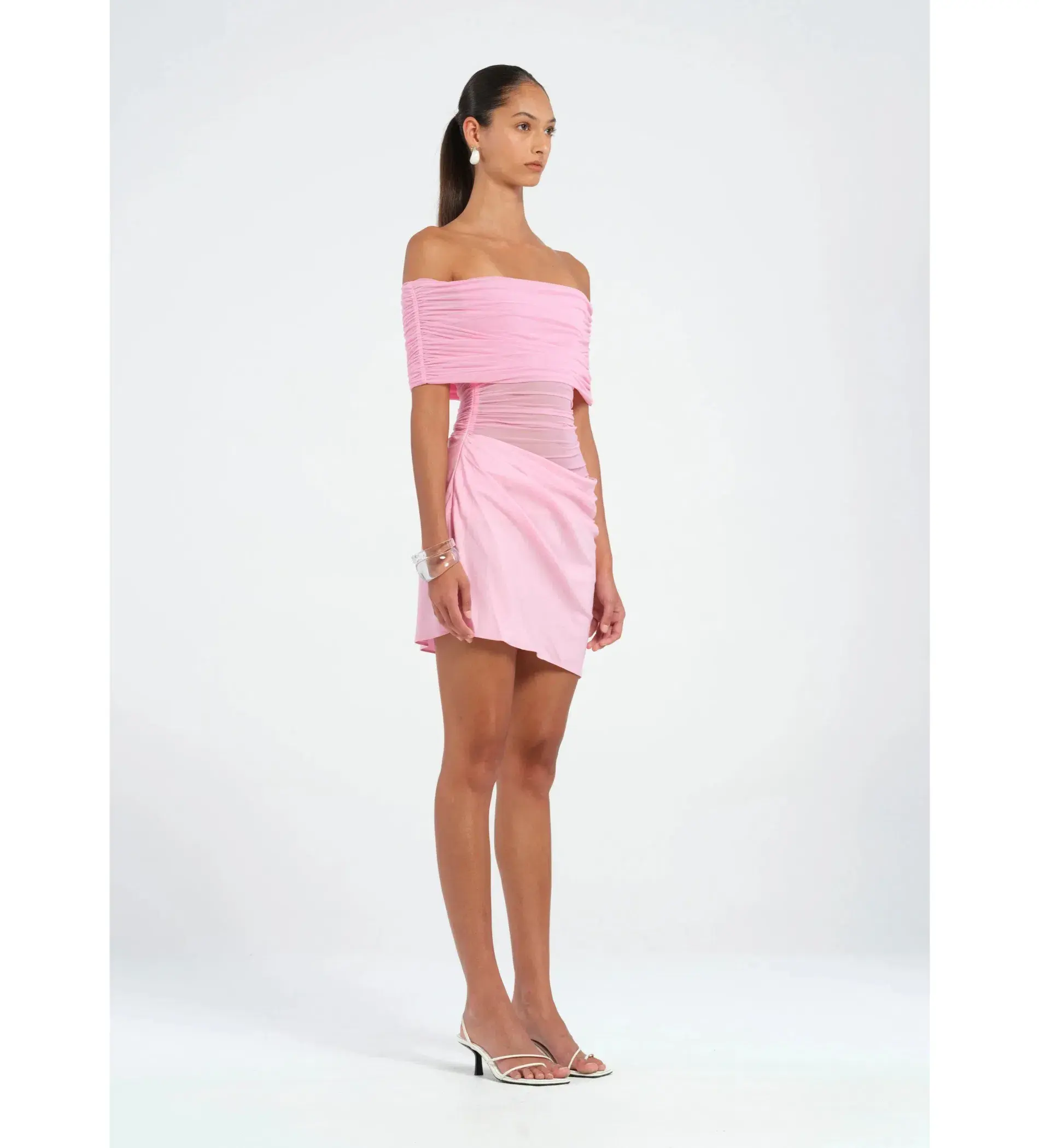 Benni Nico Off-Shoulder Mini Dress Bubblegum Pink Size 6 - Image 2