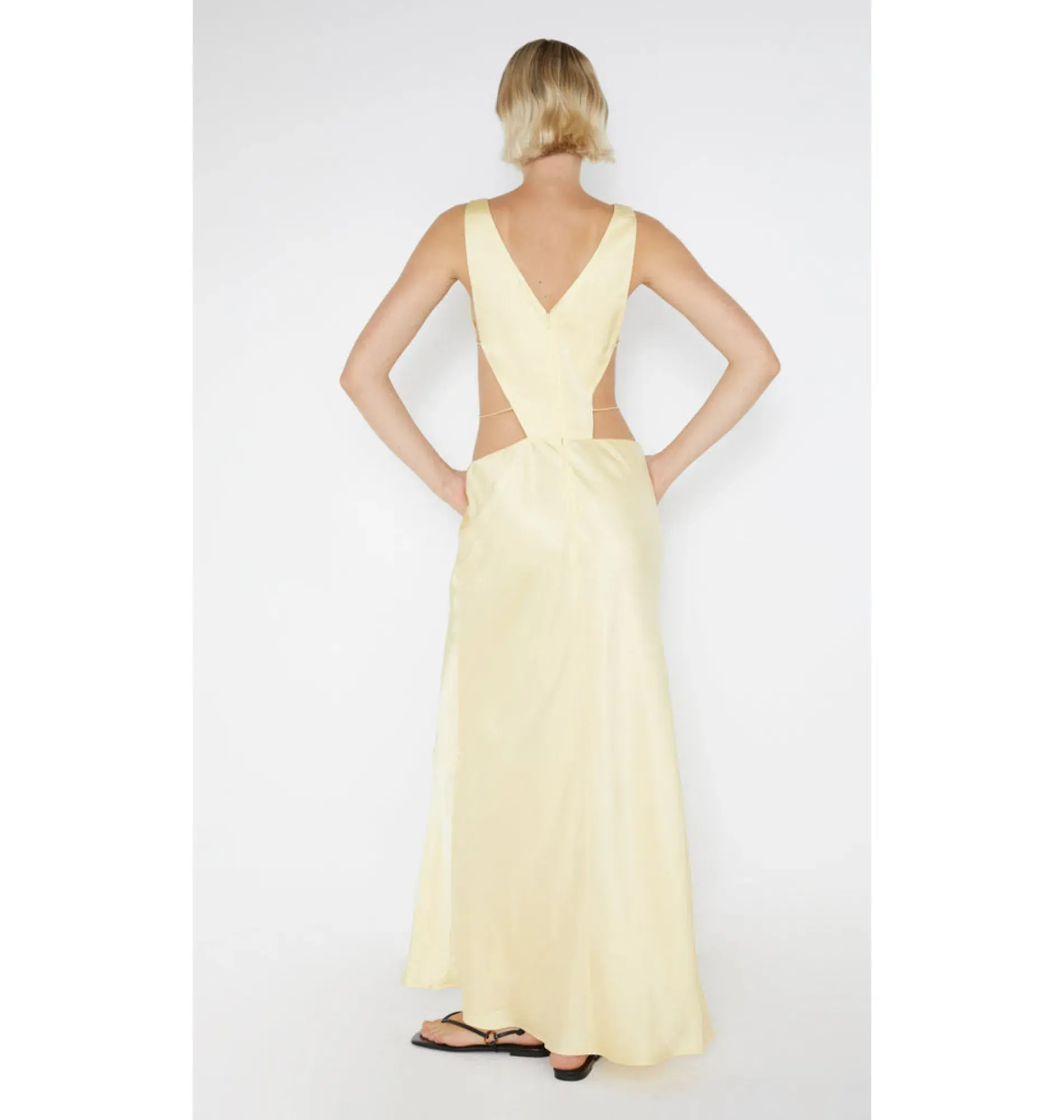 Bec & Bridge Agathe Diamond Dress Butter Yellow Size AU 8 - Image 2