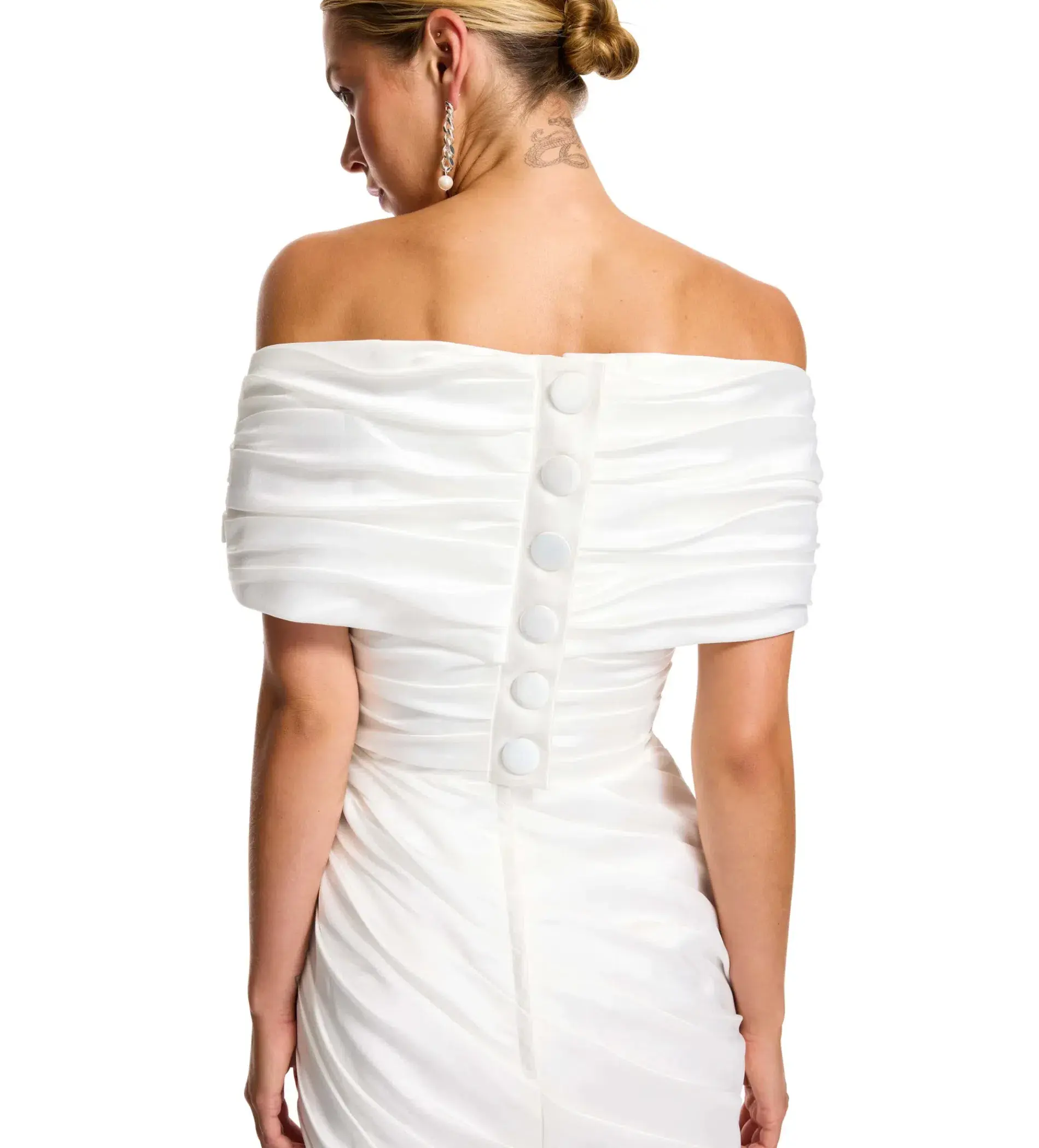 Kyha Studios Yves Mini Dress Bright Ivory Size 2/AU 8 - Image 4