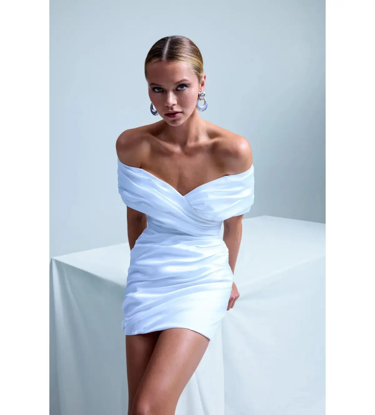 Kyha Studios Yves Mini Dress Bright Ivory Size 2/AU 8 - Image 3