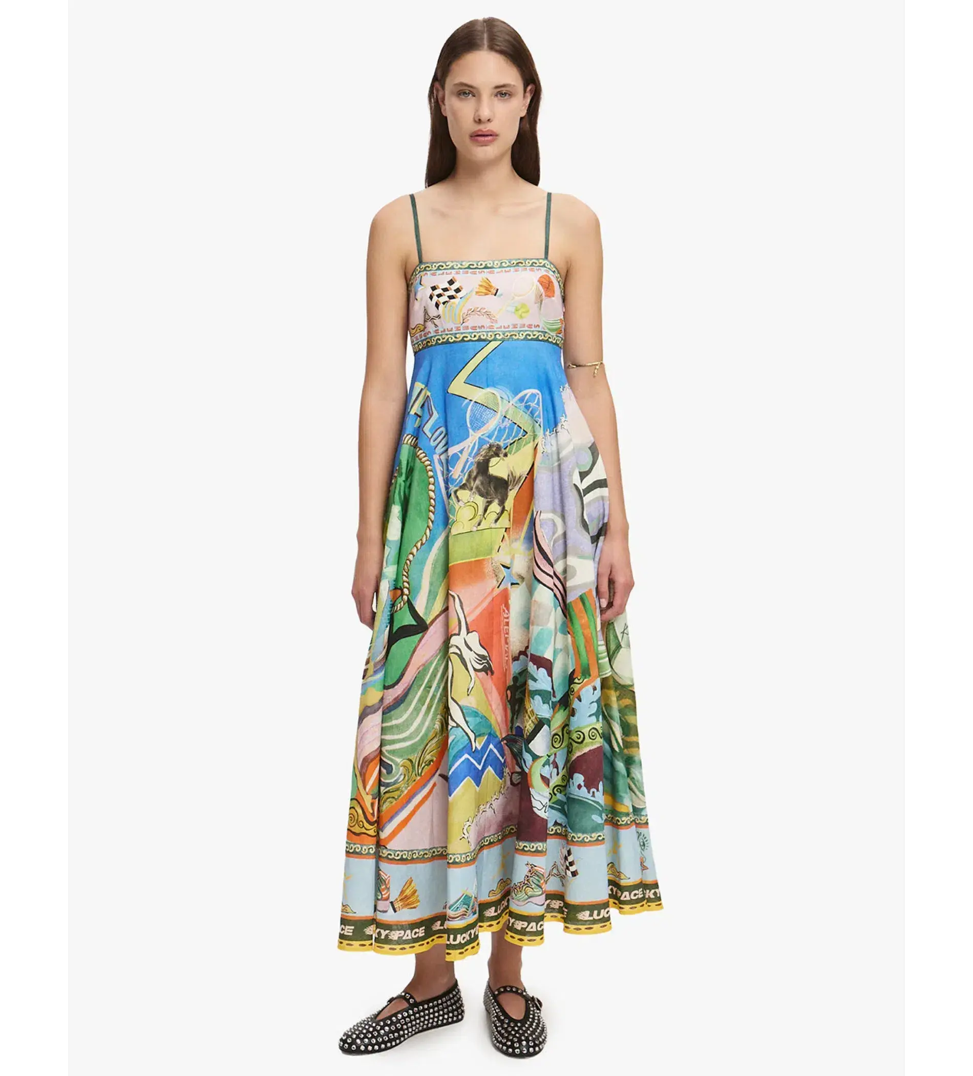 Alemias Lucky Pace Midi Sundress Multi Size 12 - Image 1