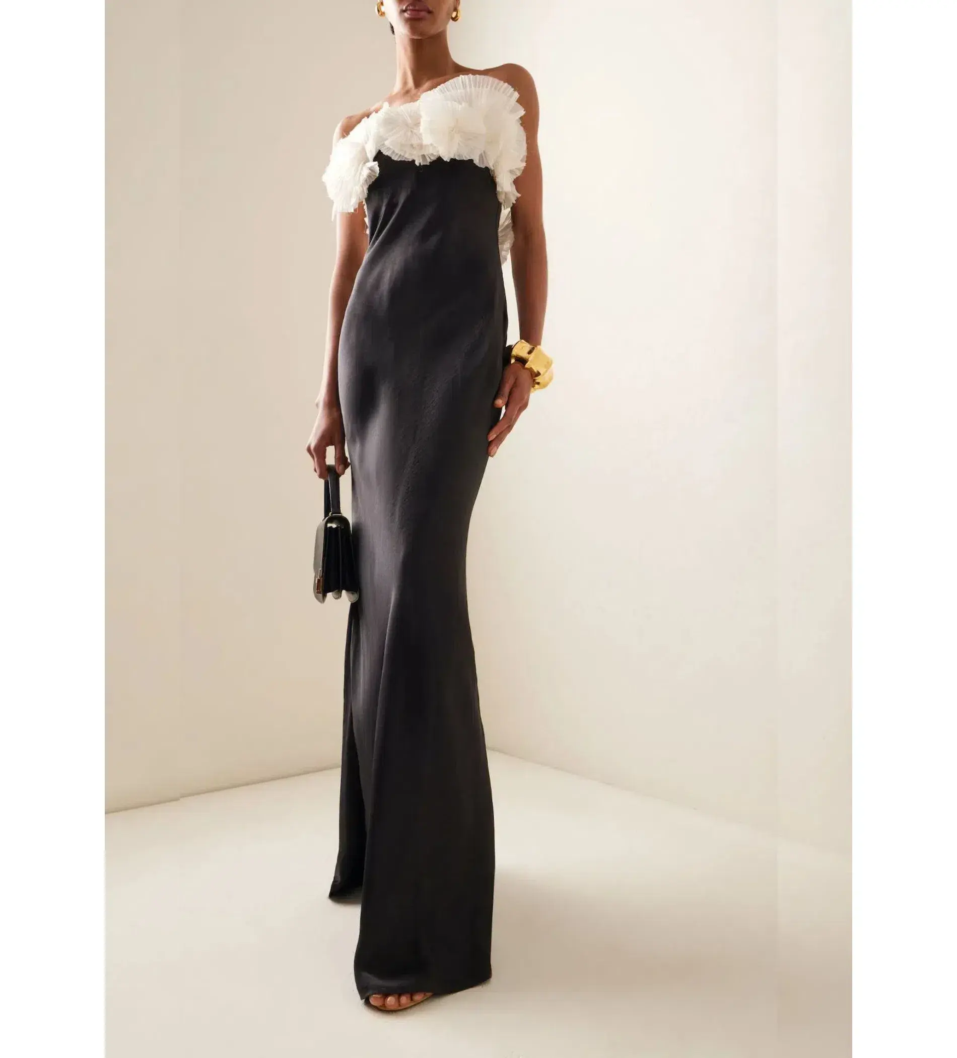Rachel Gilbert Eyelar Gown Black/White Size 12  - Image 1