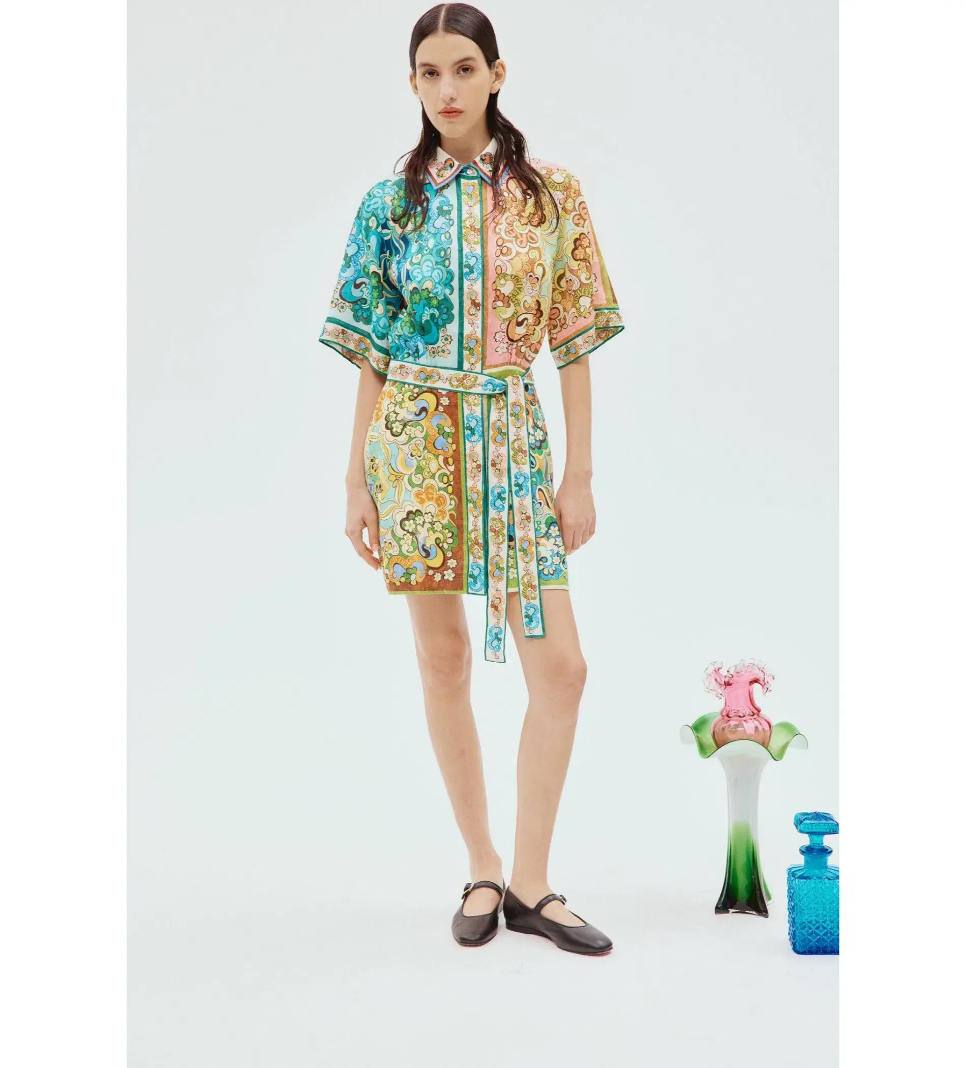 Alemais Dreamer Mini Shirt Dress Multi Size 12 - Image 1
