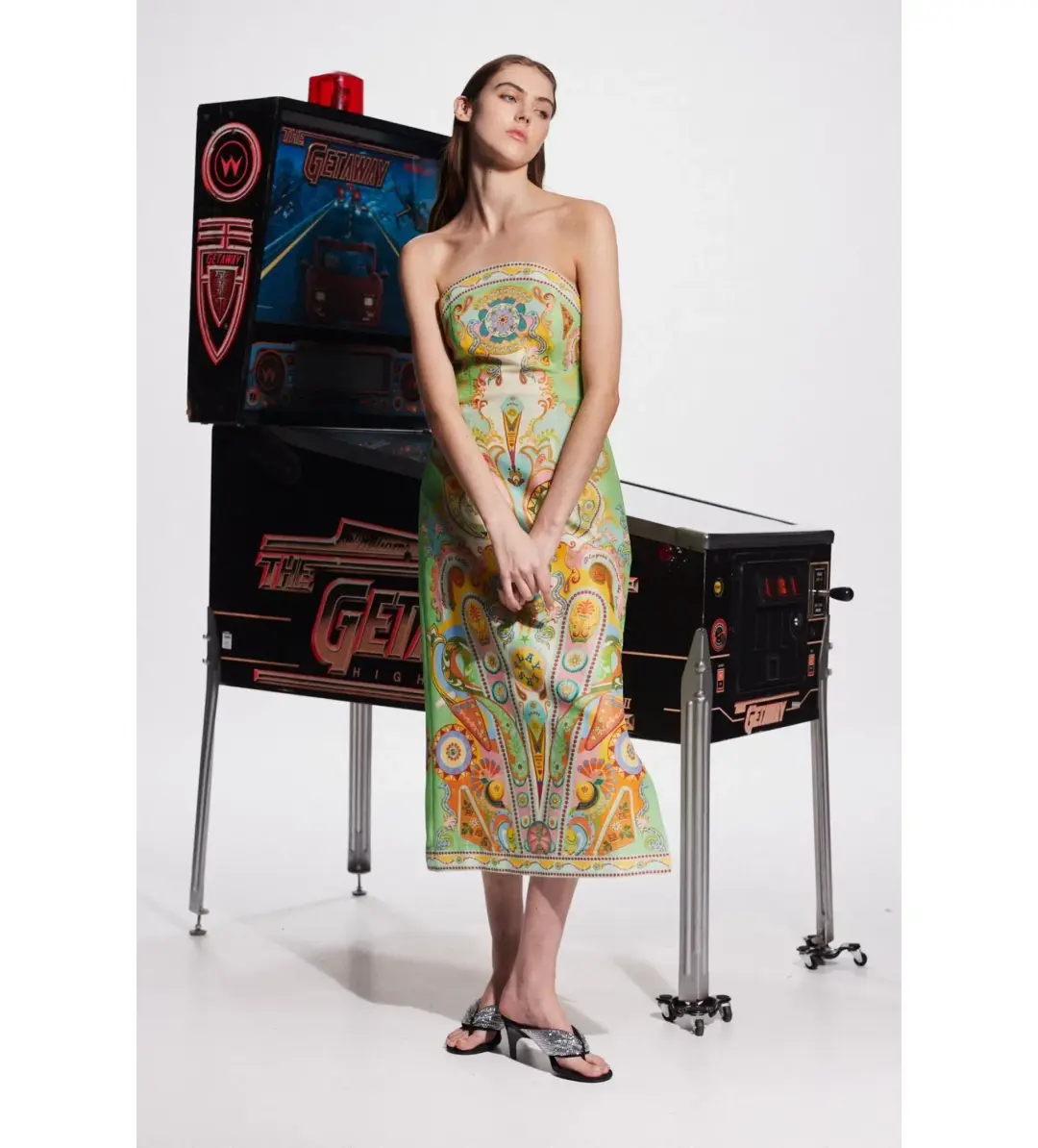 Alemais Pinball Bodice Midi Dress Multi Size 12 for rent on The Volte - main image