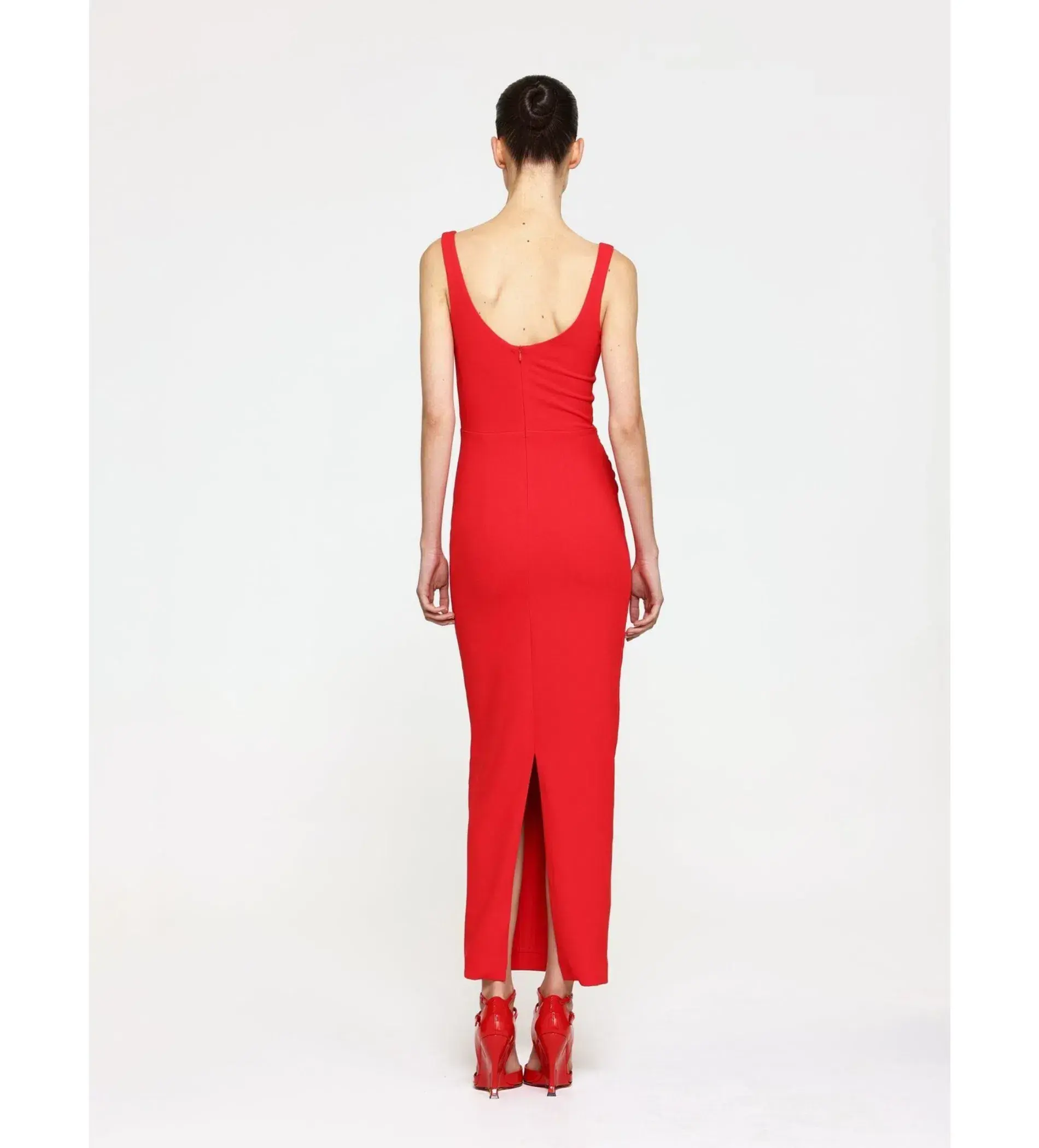 Effie Kats Gable Midi Dress Cherry Red Size 12 - Image 2