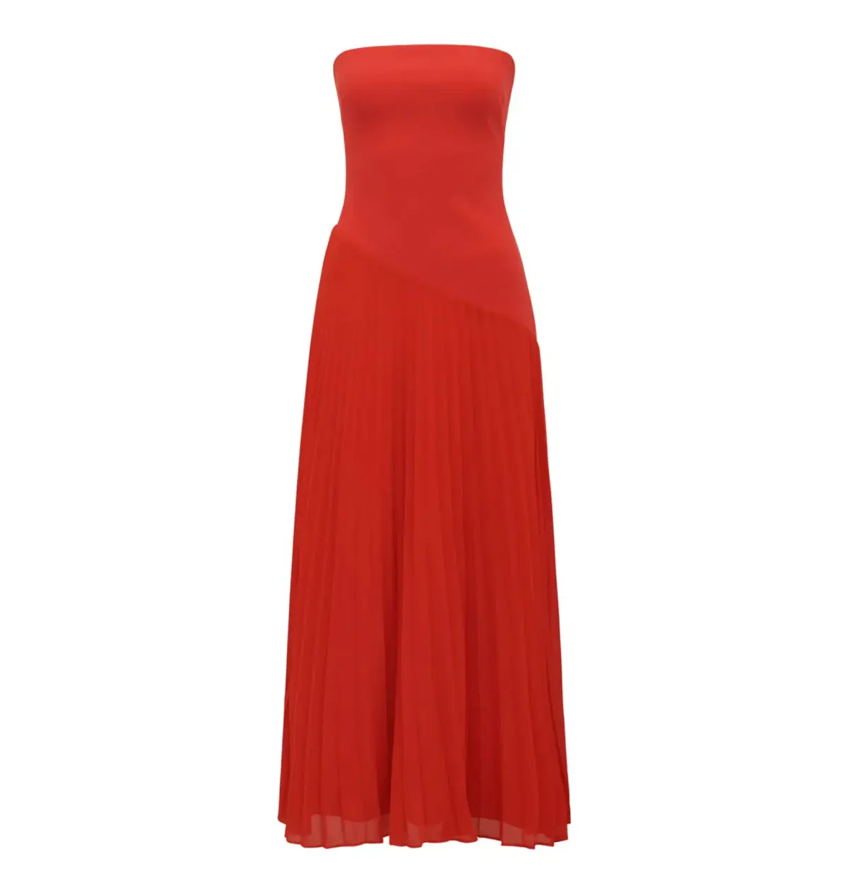 Forever New Capri Strapless Pleated Dress Red Size AU 6 - Image 5