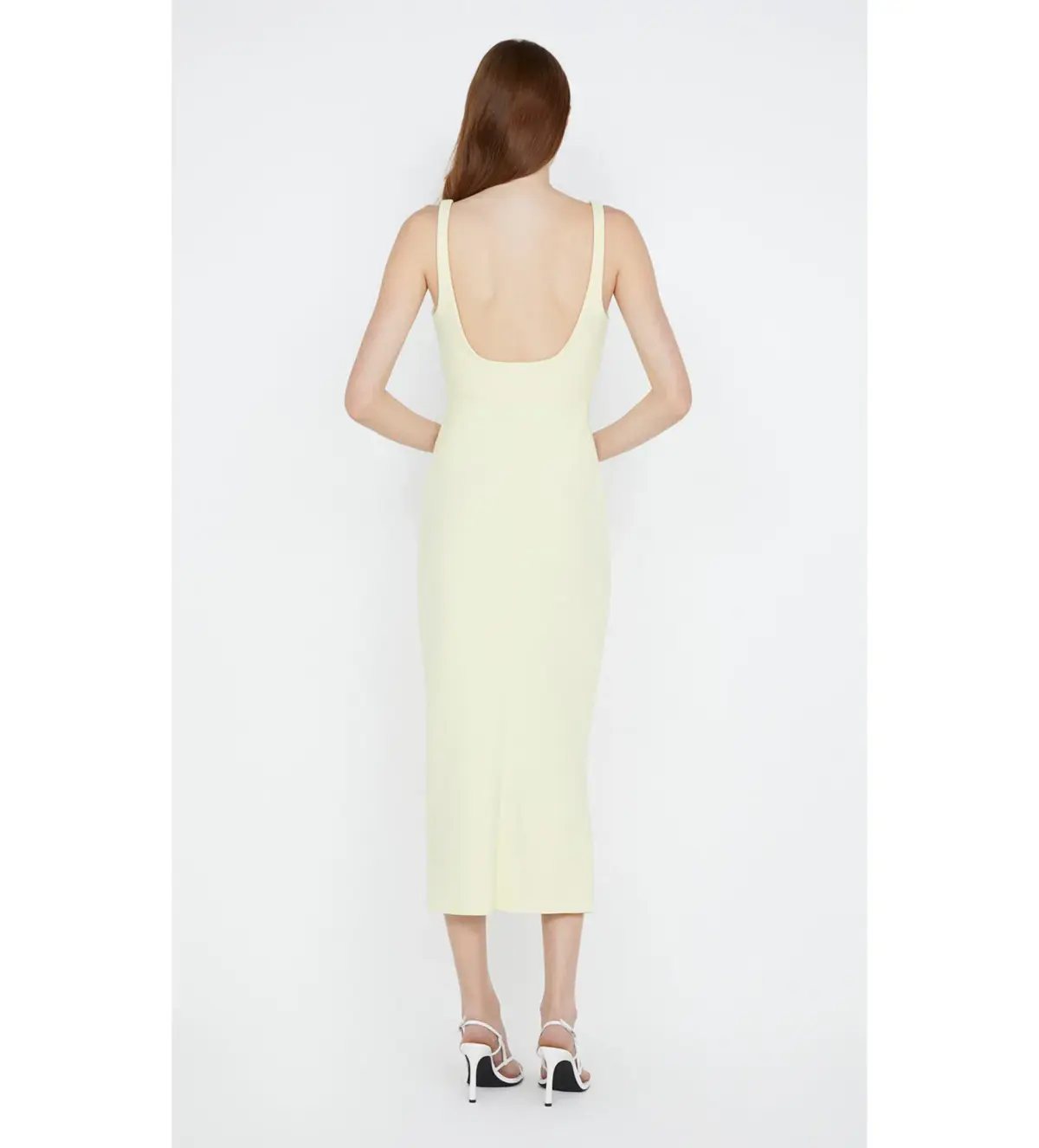 Bec & Bridge Karina Tuck Midi Dress Lemon Size 12 - Image 2