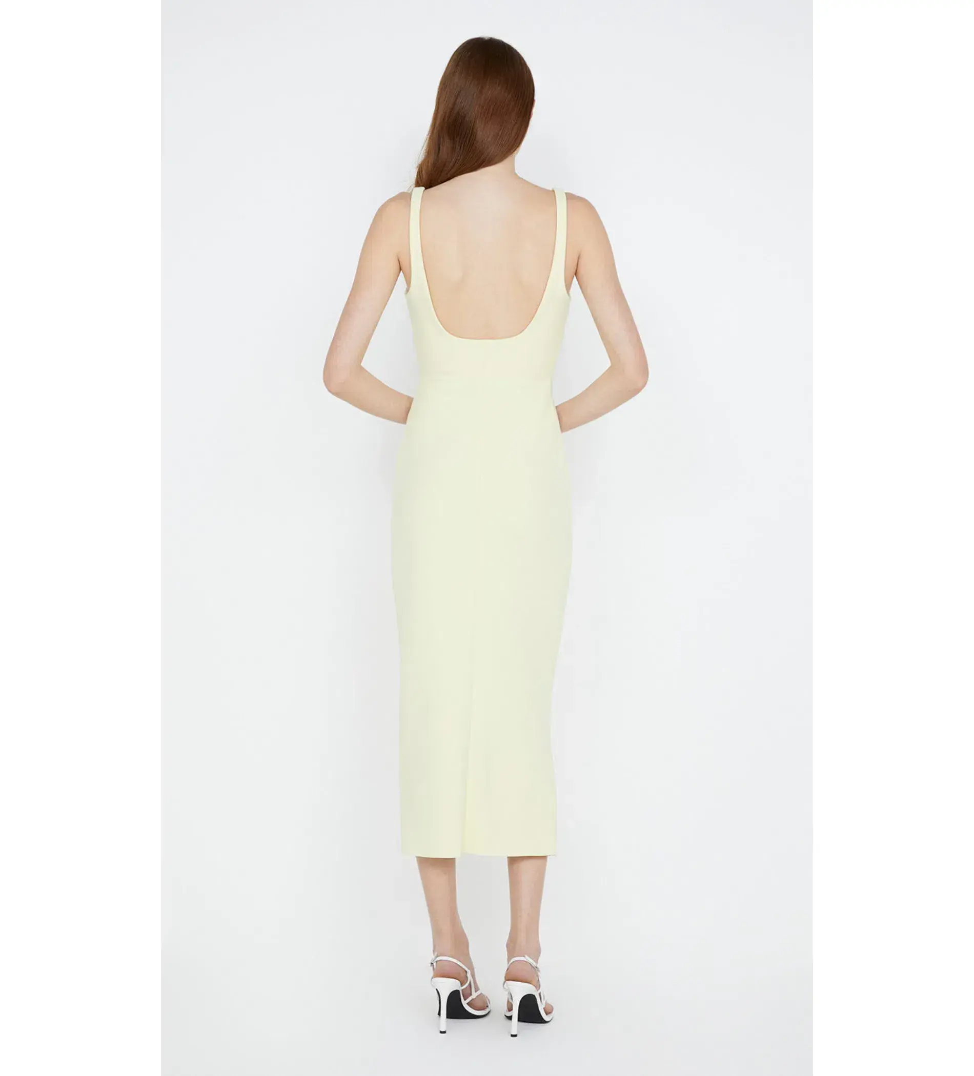 Bec & Bridge Karina Tuck Midi Dress Lemon Size 12 - Image 2