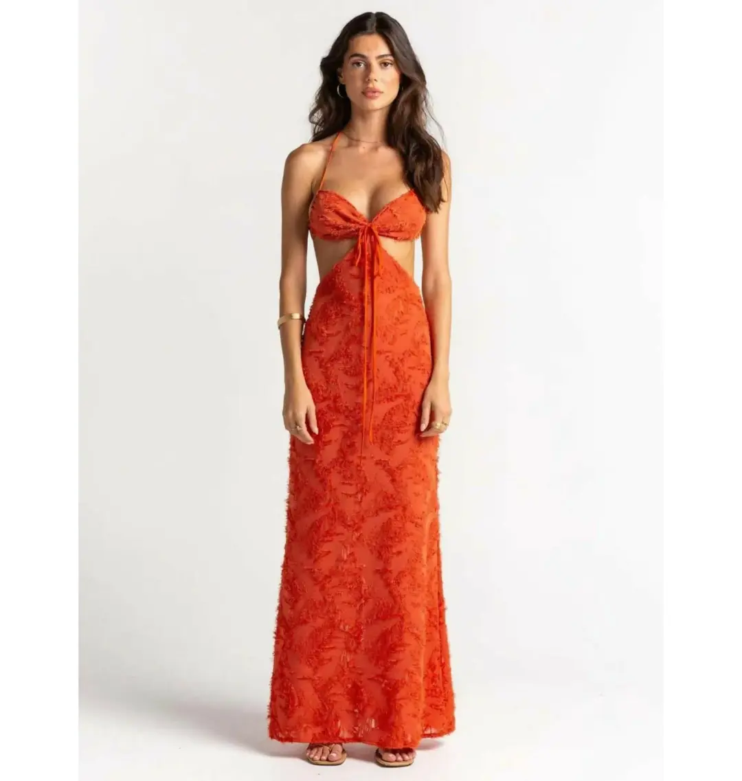 Arcina Ori Kara Dress Burnt Orange Size XS / AU 6 for rent on The Volte - main image