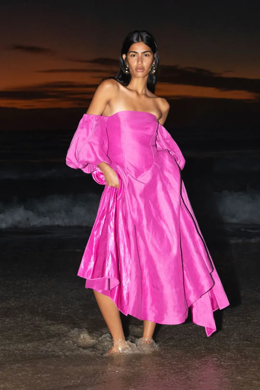 Aje Incarnation Midi Dress in Pink Size 8 for rent on The Volte - main image