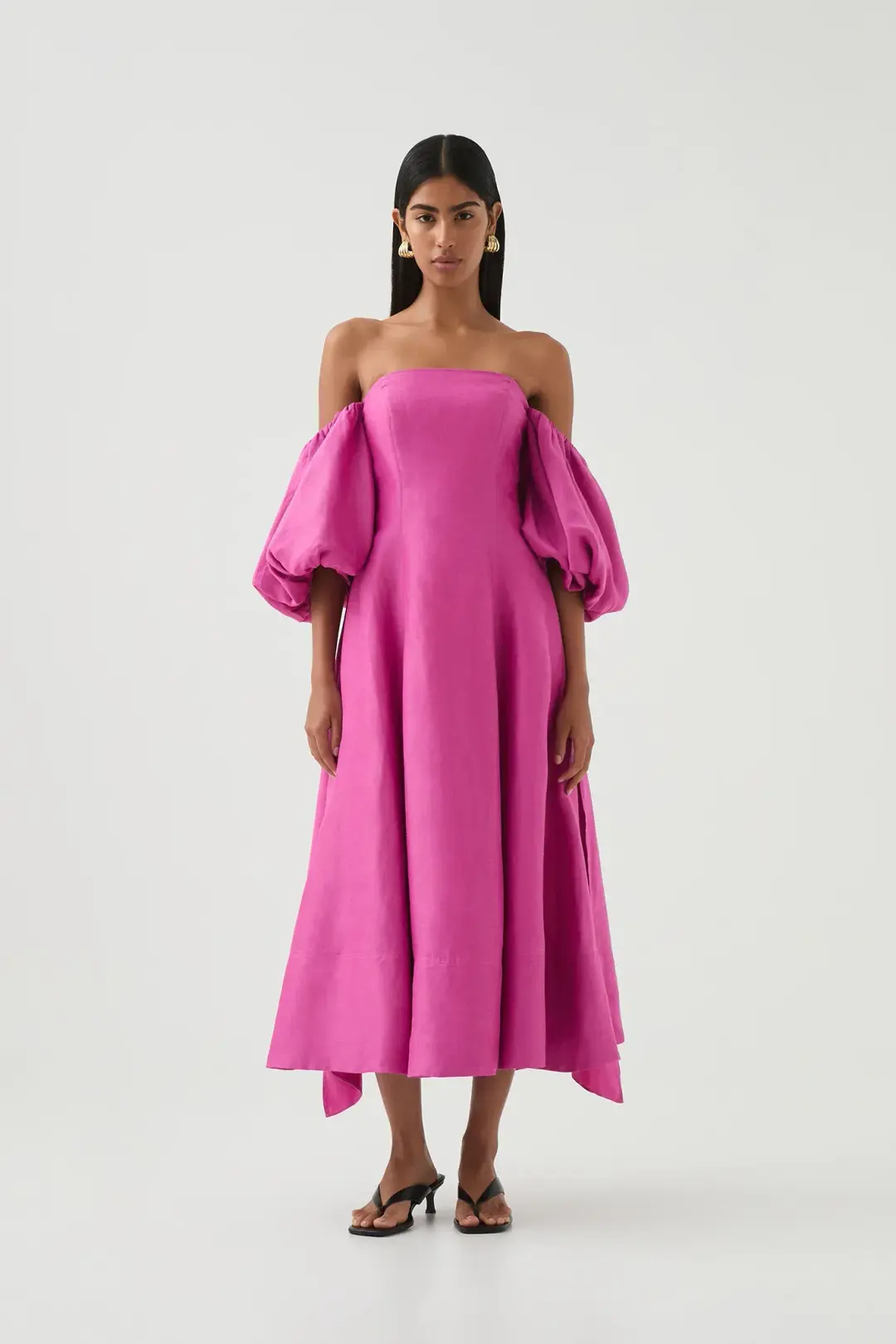 Aje Incarnation Midi Dress in Pink Size 8 for rent on The Volte - main image
