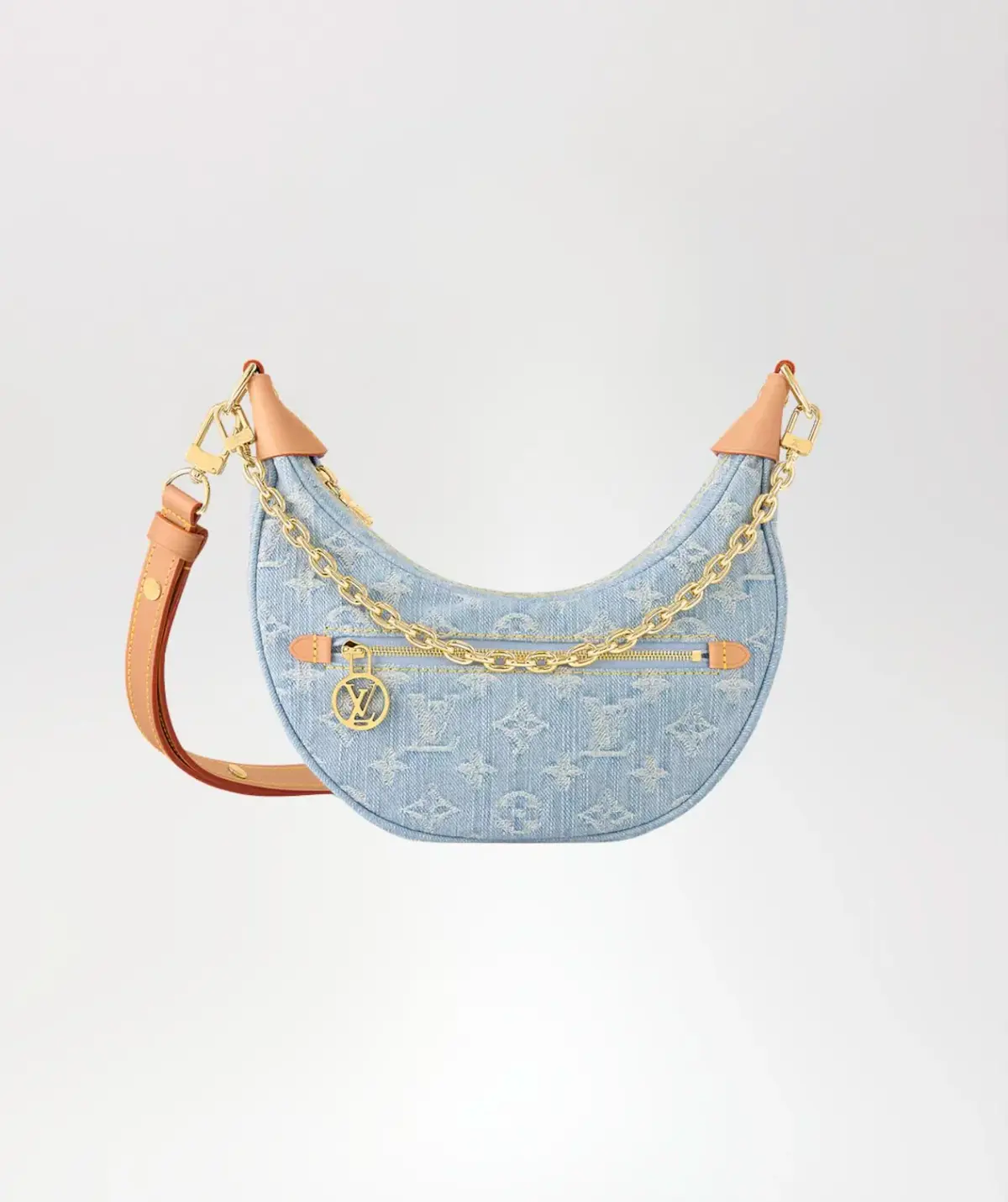 Louis Vuitton Blue Denim Loop Handbag - Image 1