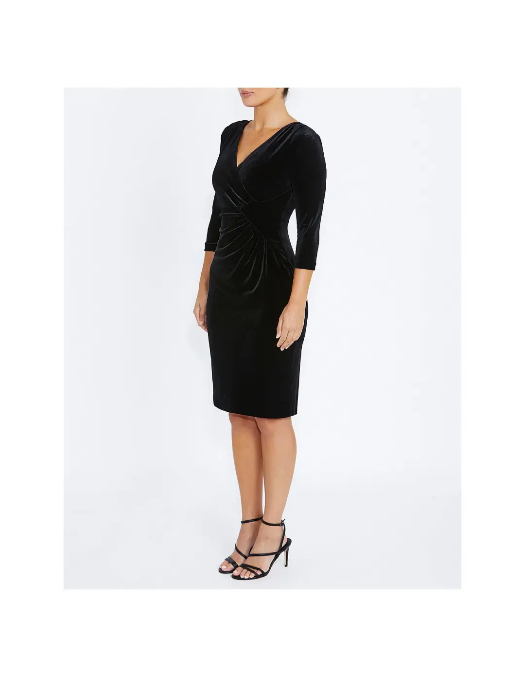 Anthea Crawford Capitol Velour Knee-Length Dress Black Size AU 14 for rent on The Volte - main image
