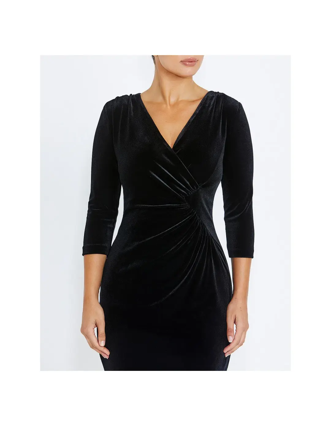 Anthea Crawford Capitol Velour Knee-Length Dress Black Size AU 14 for rent on The Volte - main image