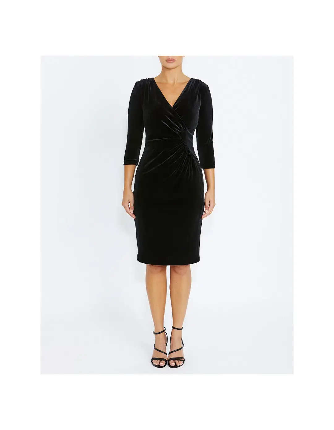 Anthea Crawford Capitol Velour Knee-Length Dress Black Size AU 14 for rent on The Volte - main image