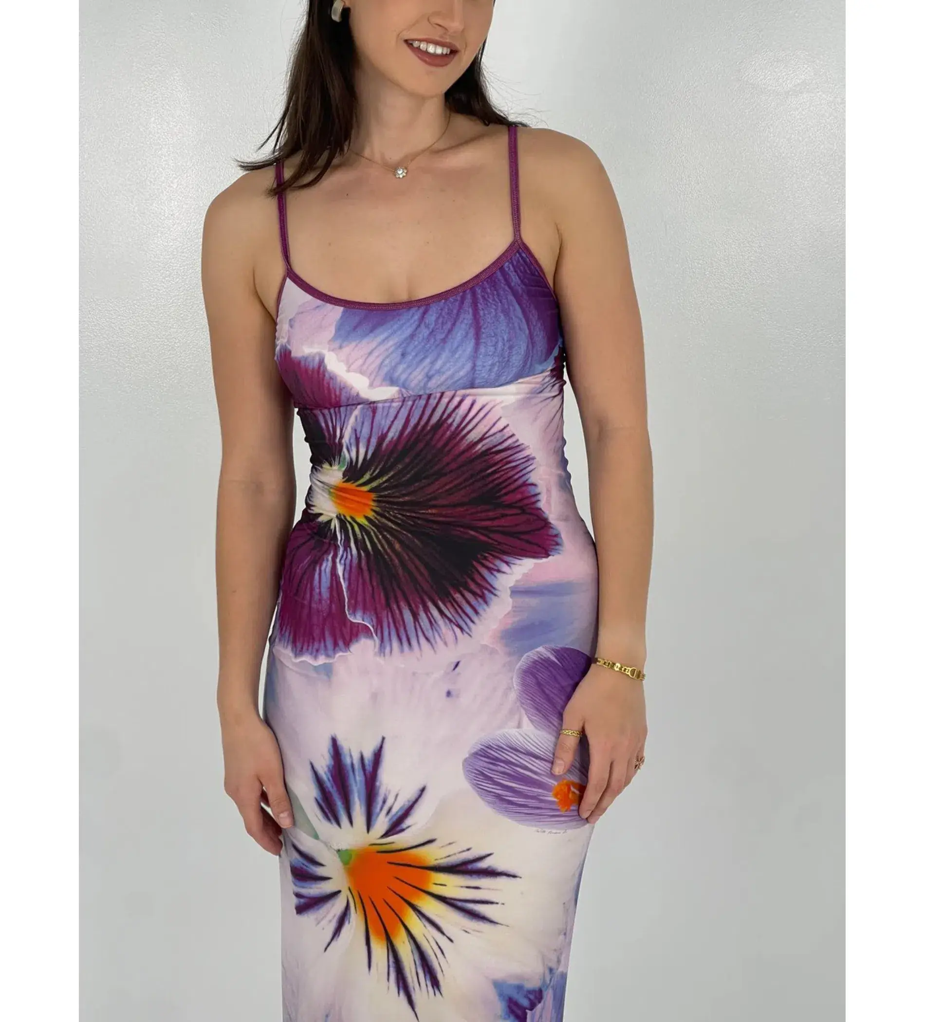 With Harper Lu Slip Maxi Dress Indigo Blossom Size S/AU 8 - Image 4