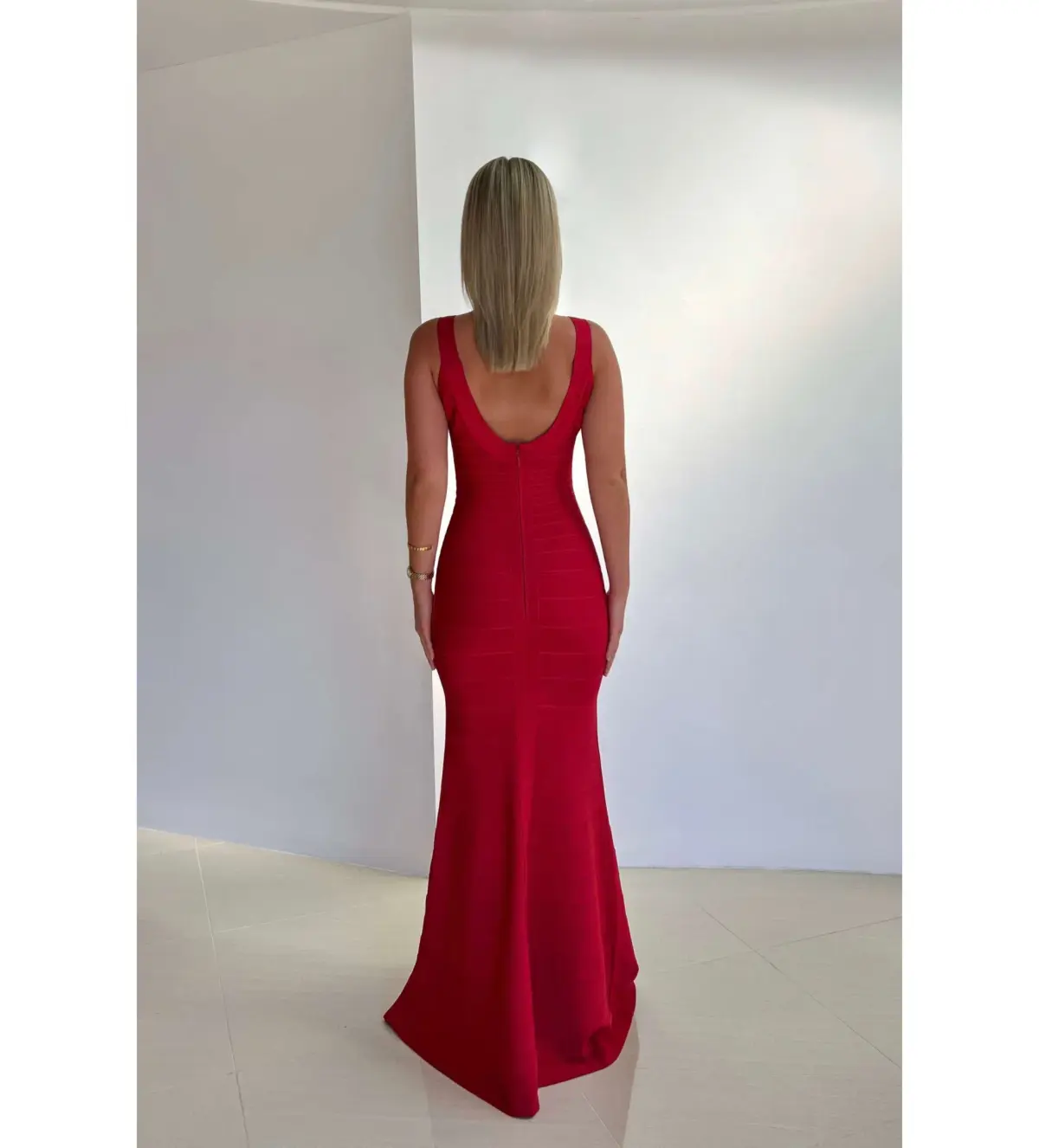 Herve Leger Ellen Bandage Gown Red Size XS/AU 6 - Image 2