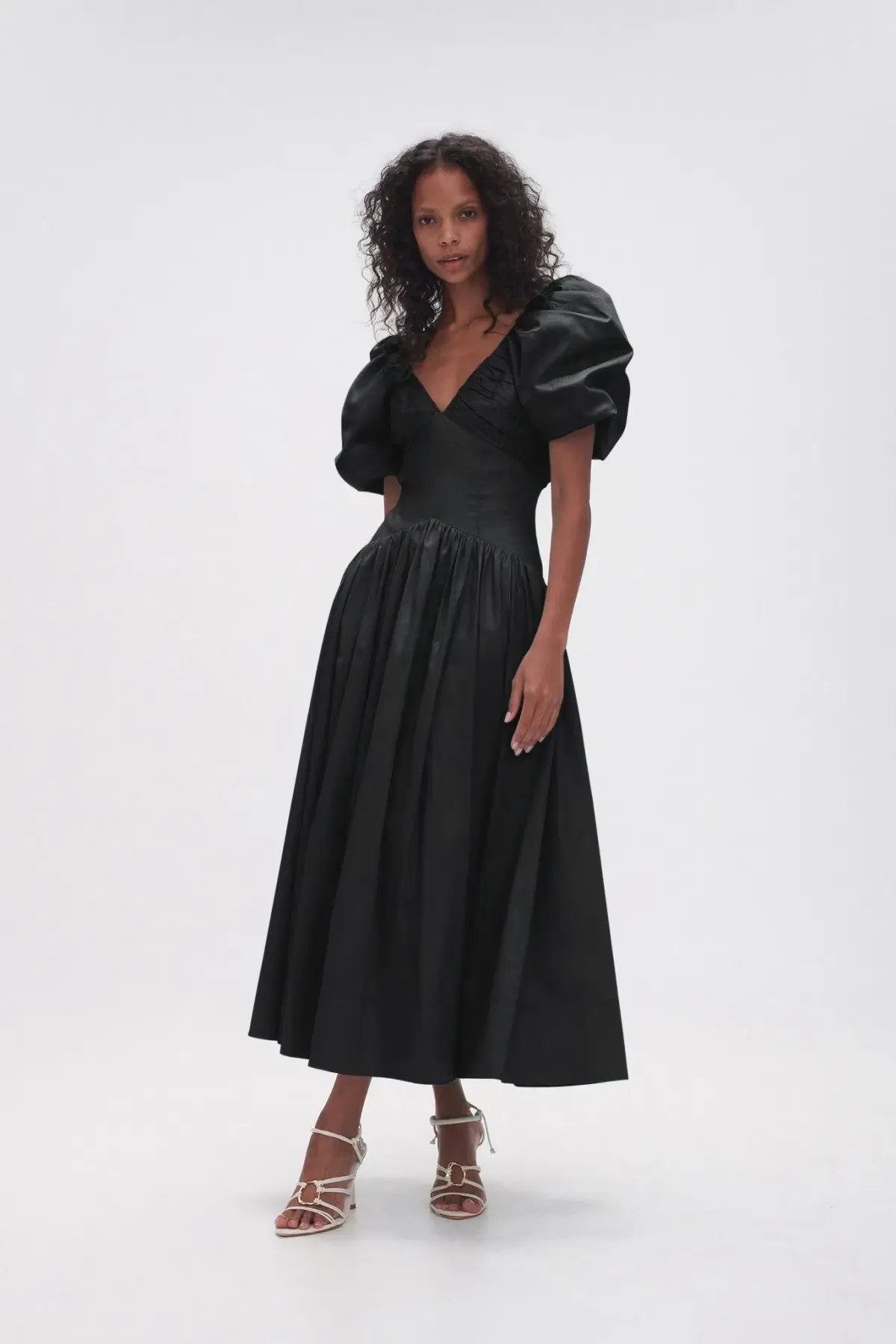 Aje Gabrielle Plunge Midi Dress  Black Size 12  - Image 1